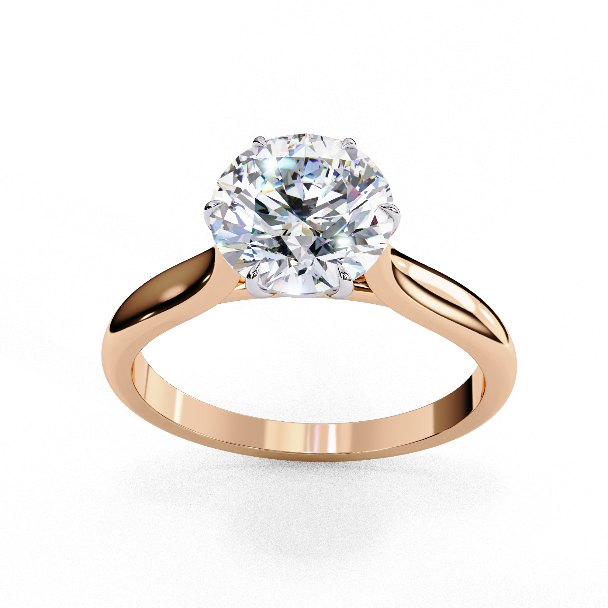 Gold Round Cut Diamond Solitaire Ring