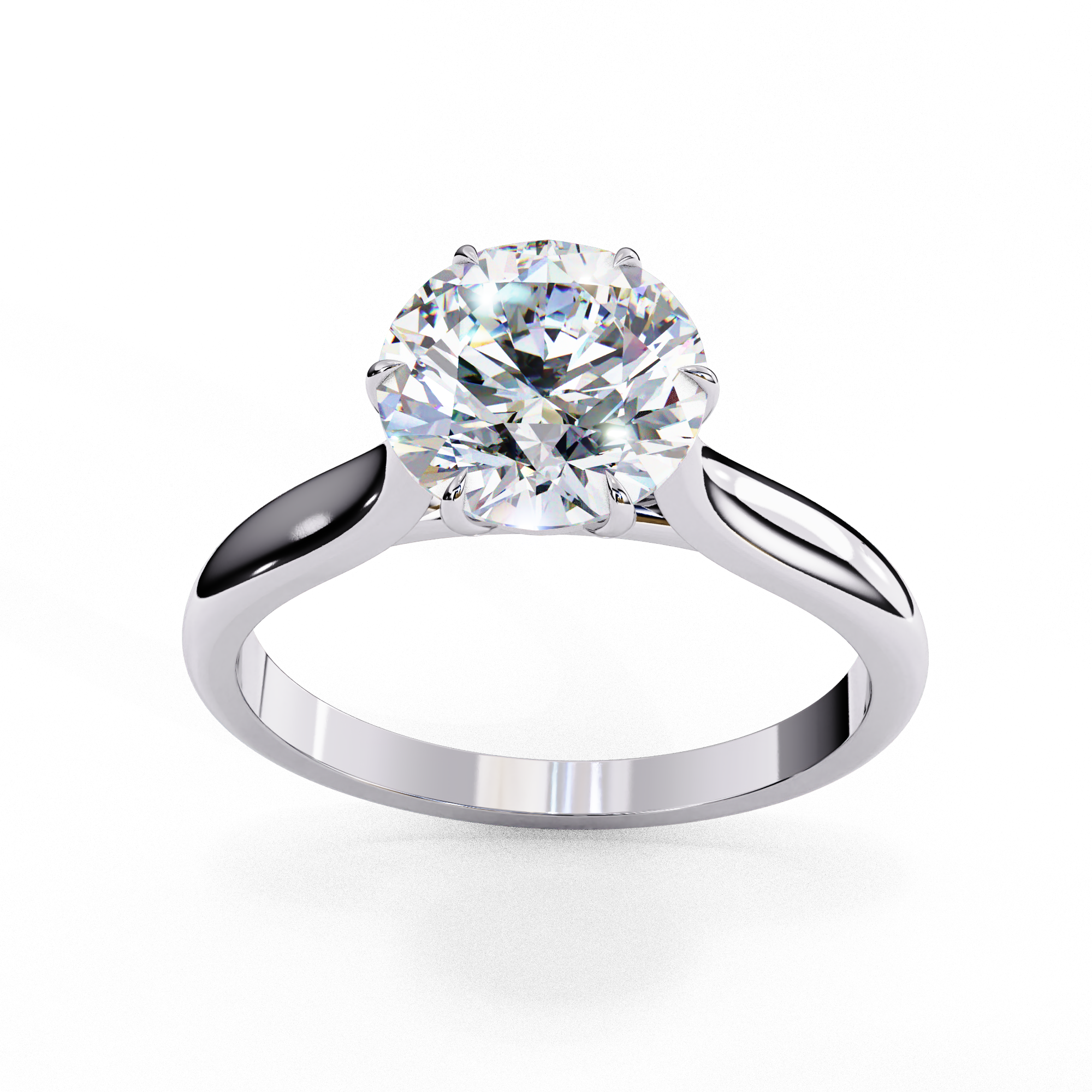 Gold Round Cut Diamond Solitaire Ring