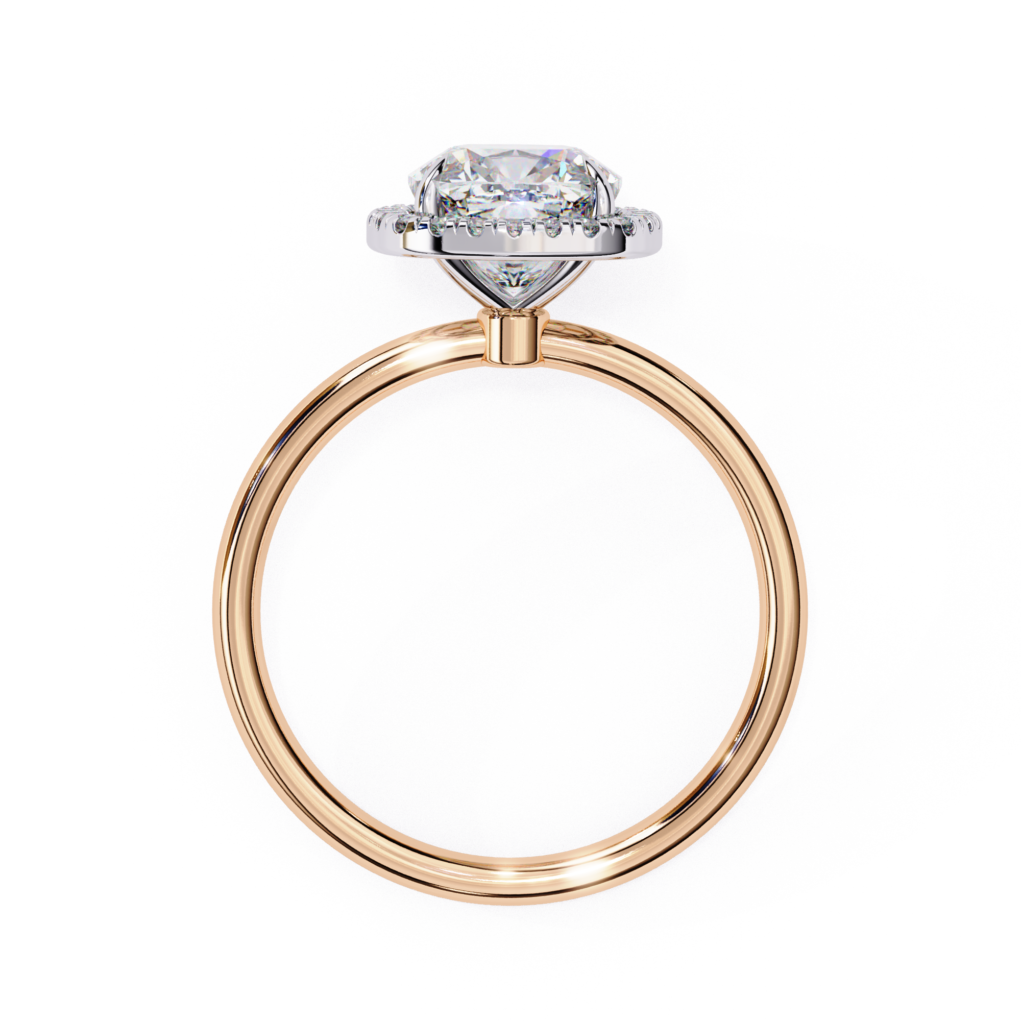 Cushion-Cut Diamond Halo Engagement Ring in Gold