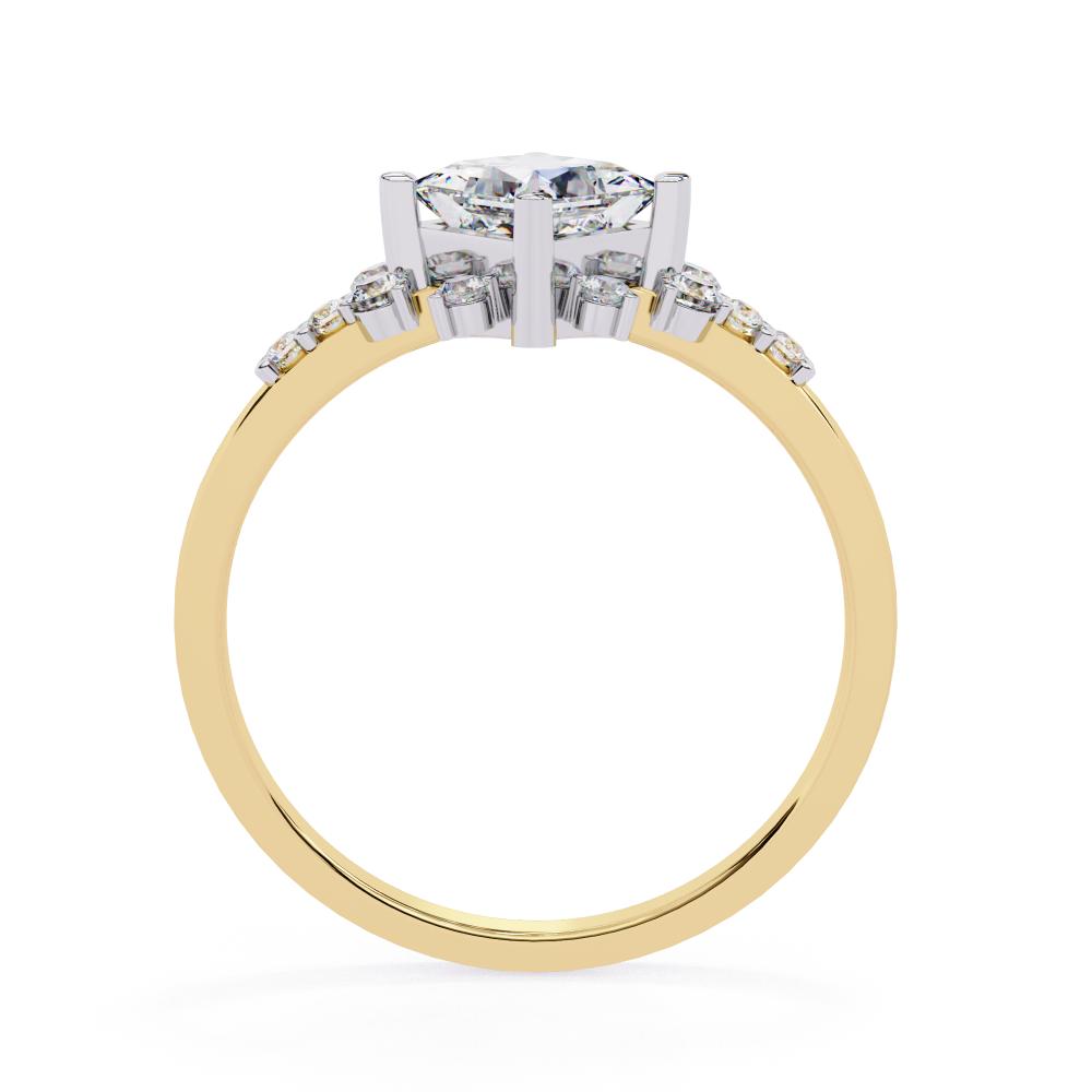Princess Cut Diamond Floral Cluster Ring in Gold