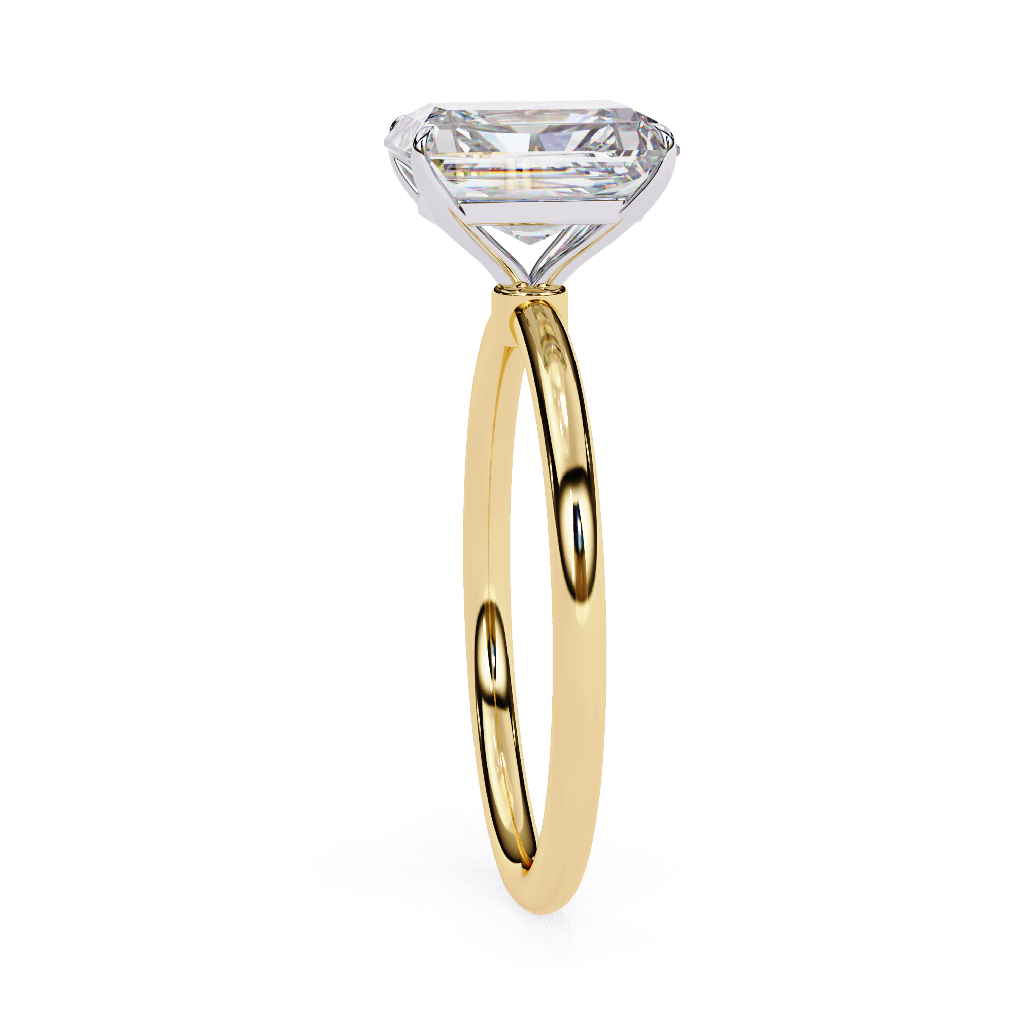 Exquisite Emerald-Cut Diamond Engagement Ring in Gold