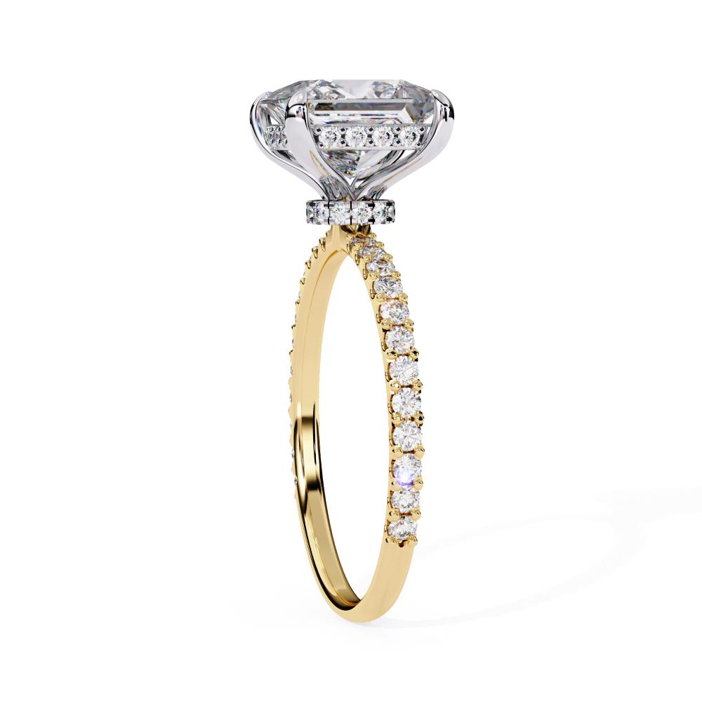 Princess Cut Diamond Engagement Ring Two-Tone in Gold