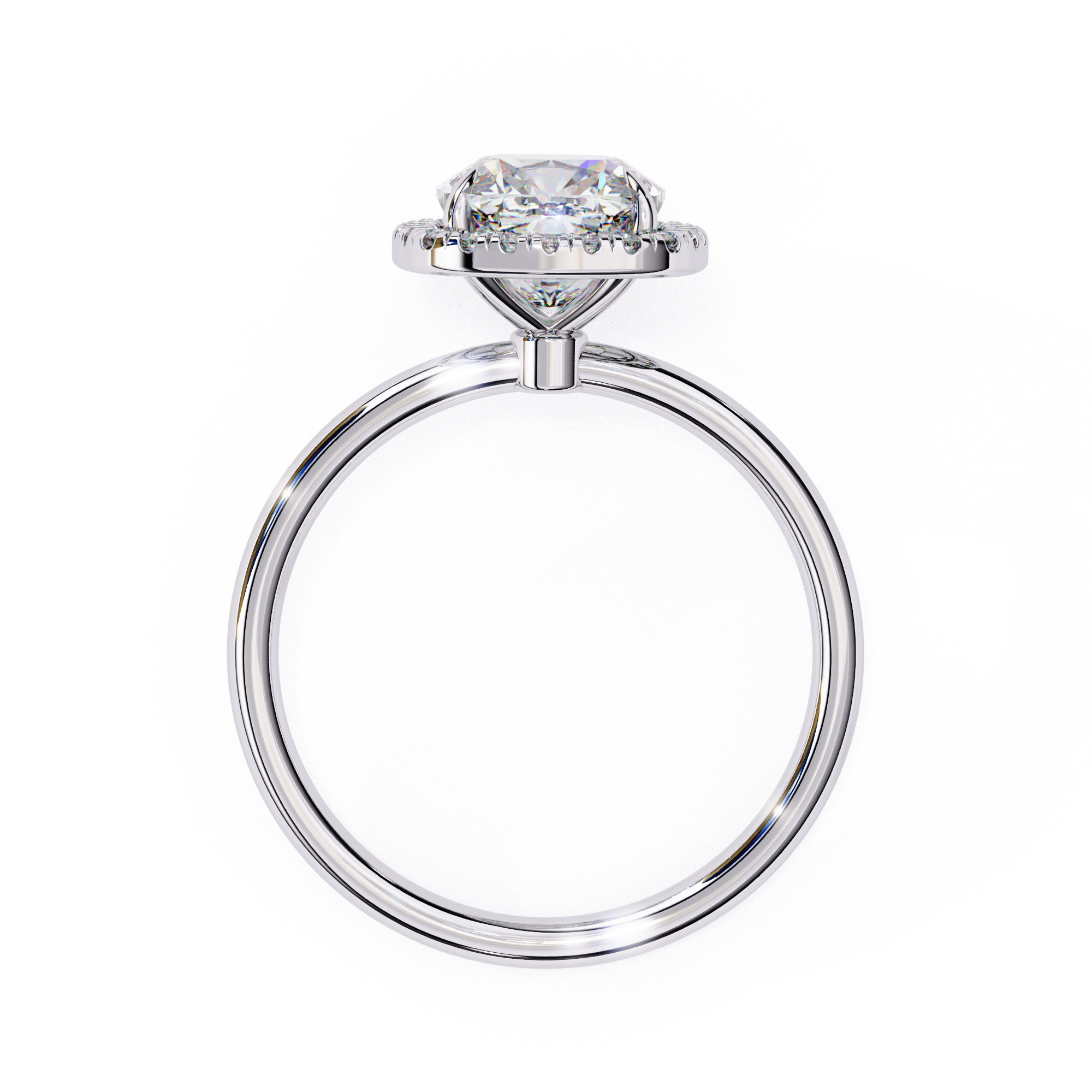 Cushion-Cut Diamond Halo Engagement Ring in Gold