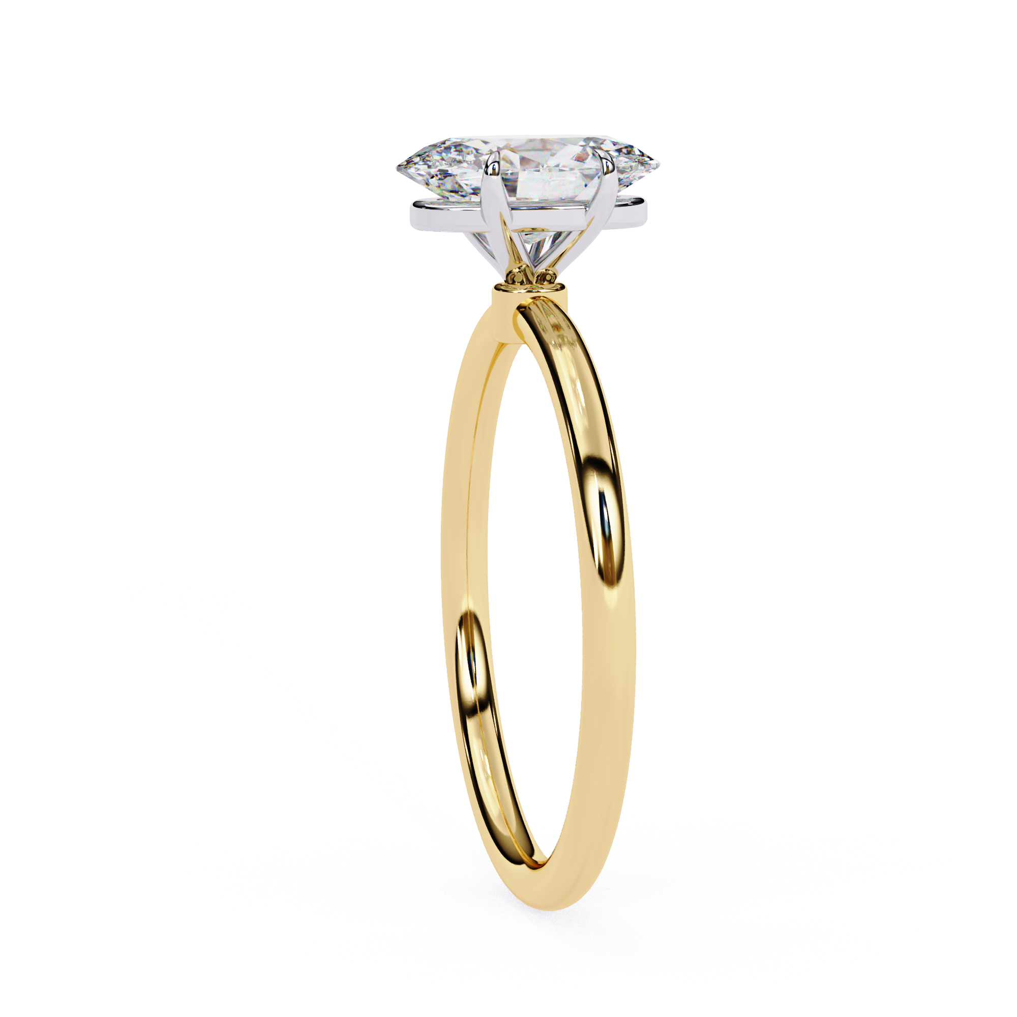 Timeless Oval-Cut Diamond Solitaire Ring in Gold