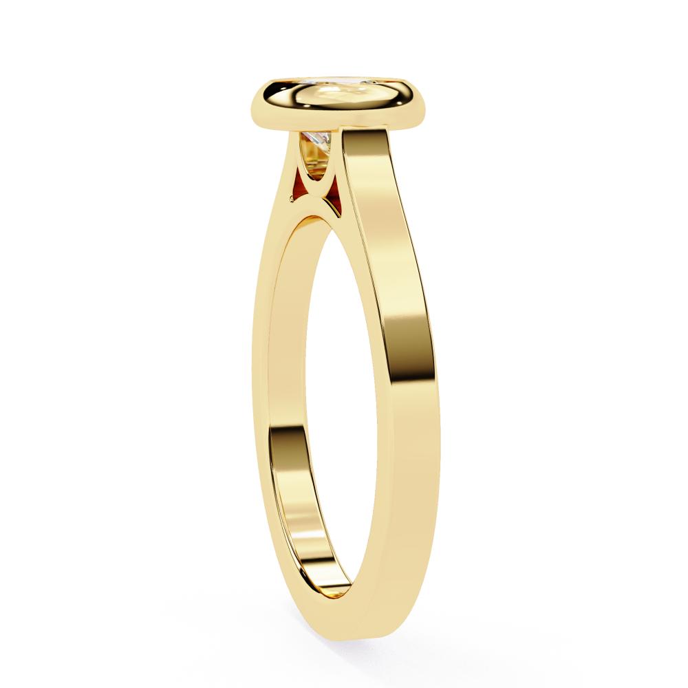 Round Brilliant Bezel Set Diamond Ring in Gold