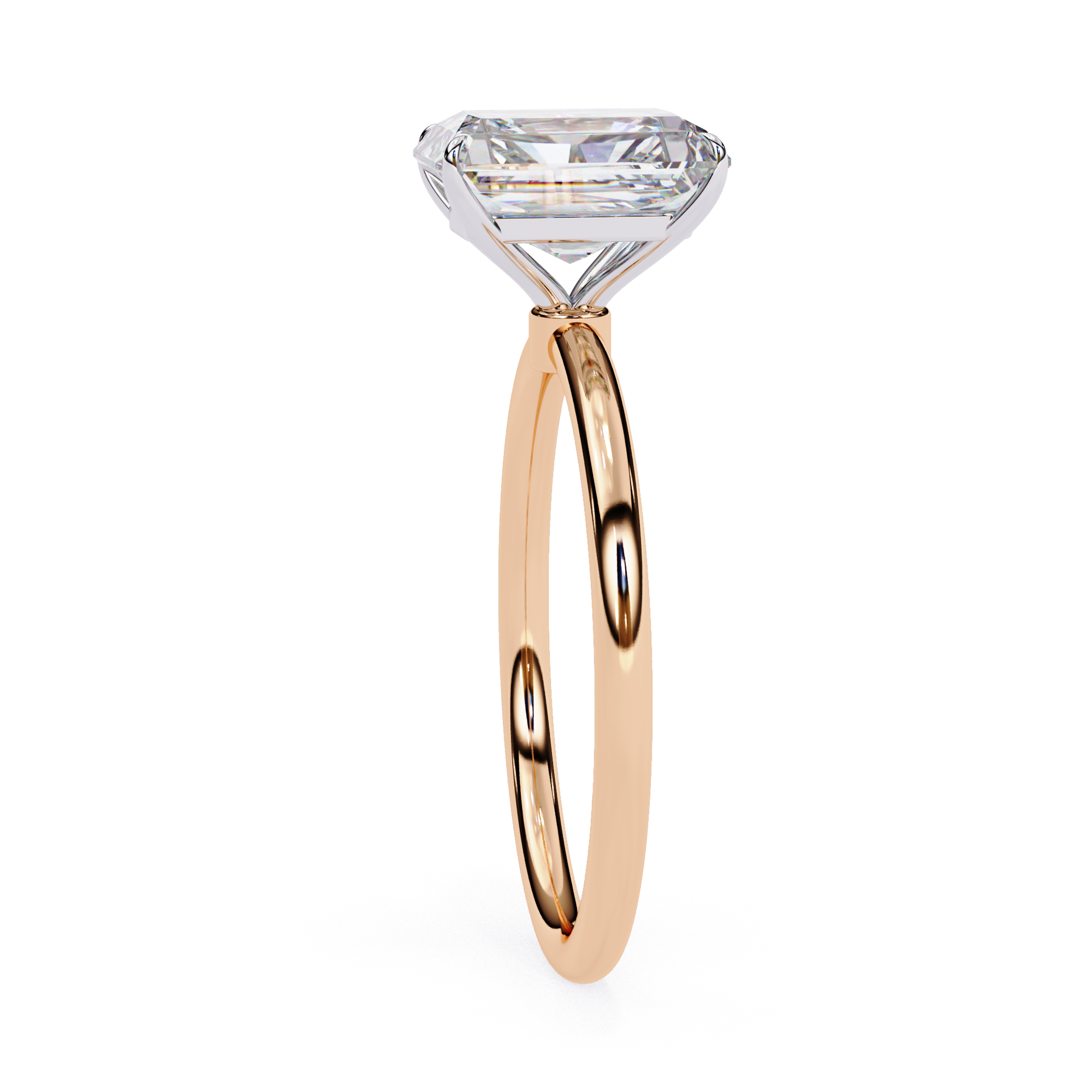 Exquisite Emerald-Cut Diamond Engagement Ring in Gold