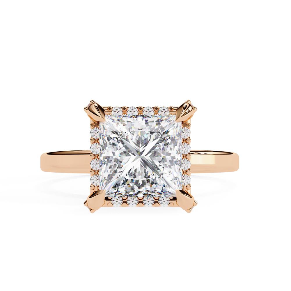 Princess Cut Solitaire Diamond Ring in Gold