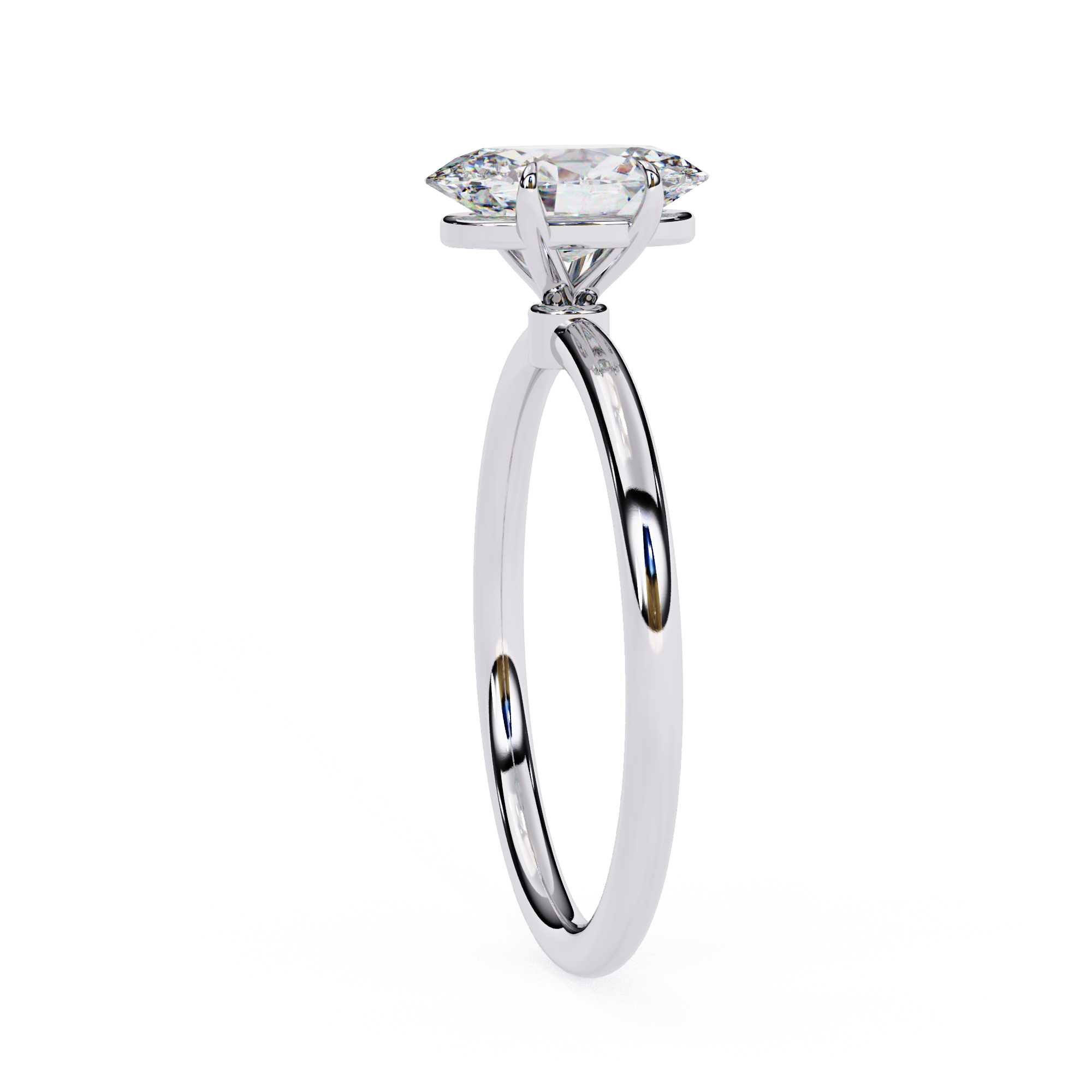 Timeless Oval-Cut Diamond Solitaire Ring in Gold