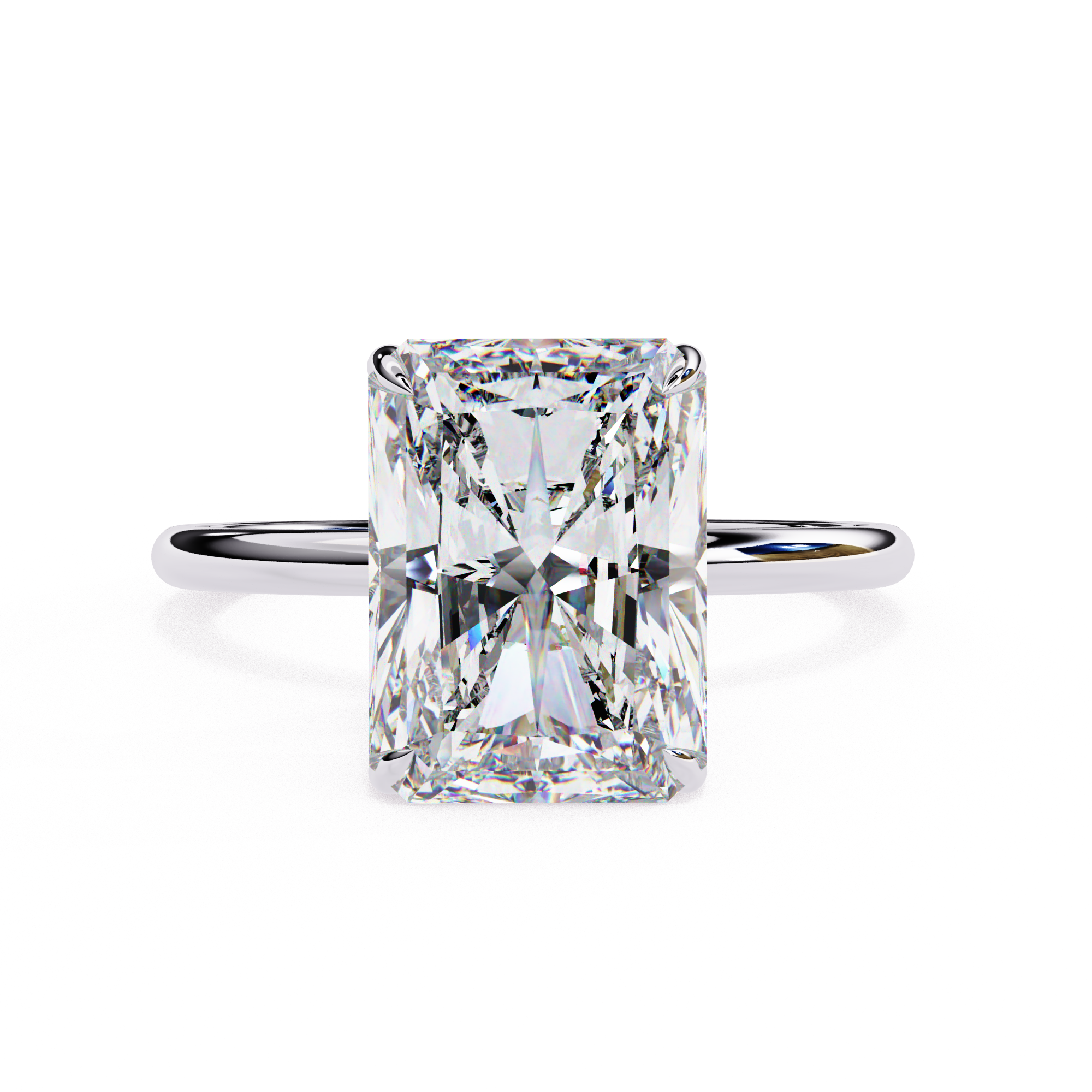 Gold Radiant Solitaire Diamond Ring