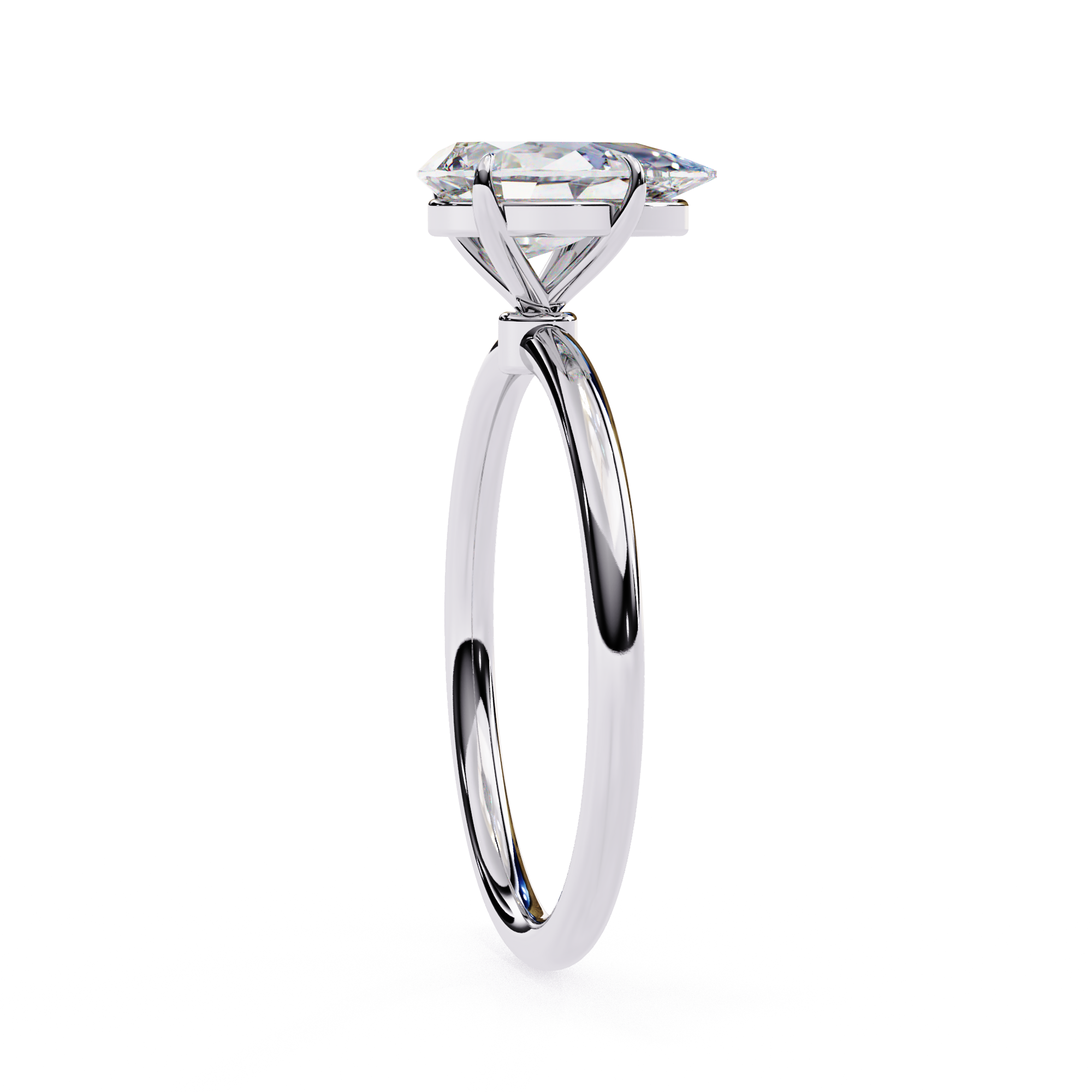 Exquisite Pear-Shaped Diamond Solitaire Ring in Gold