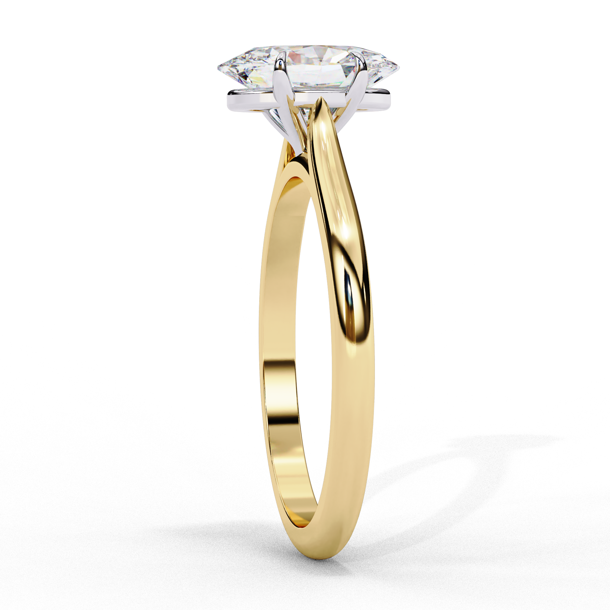 Gold Oval Cut Diamond Solitaire Ring
