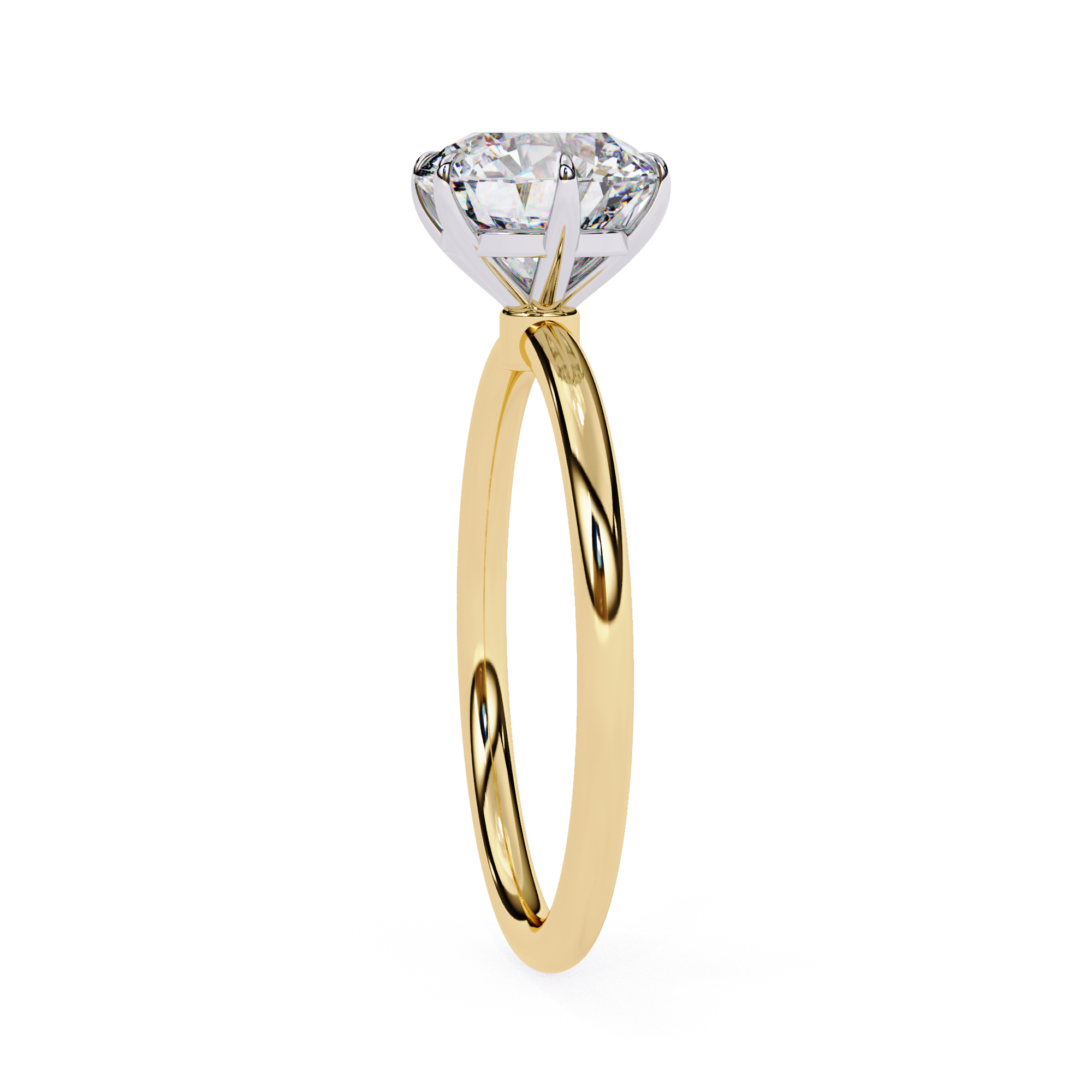 Gold Round Brilliant Diamond Solitaire Ring