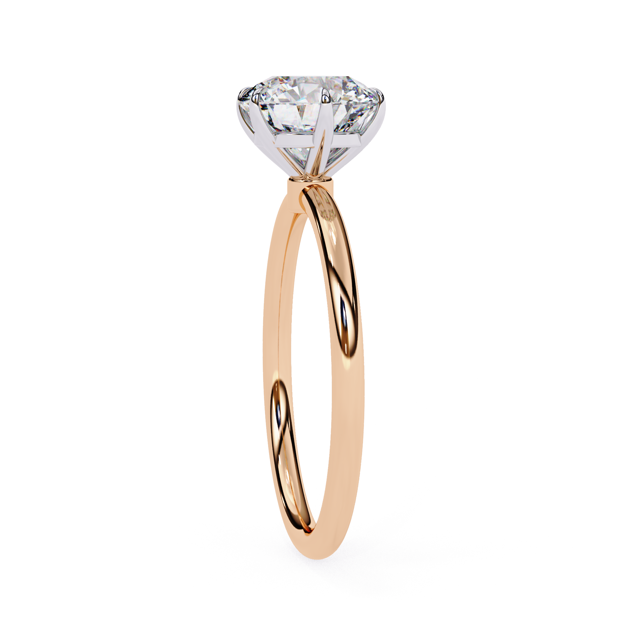 Gold Round Brilliant Diamond Solitaire Ring