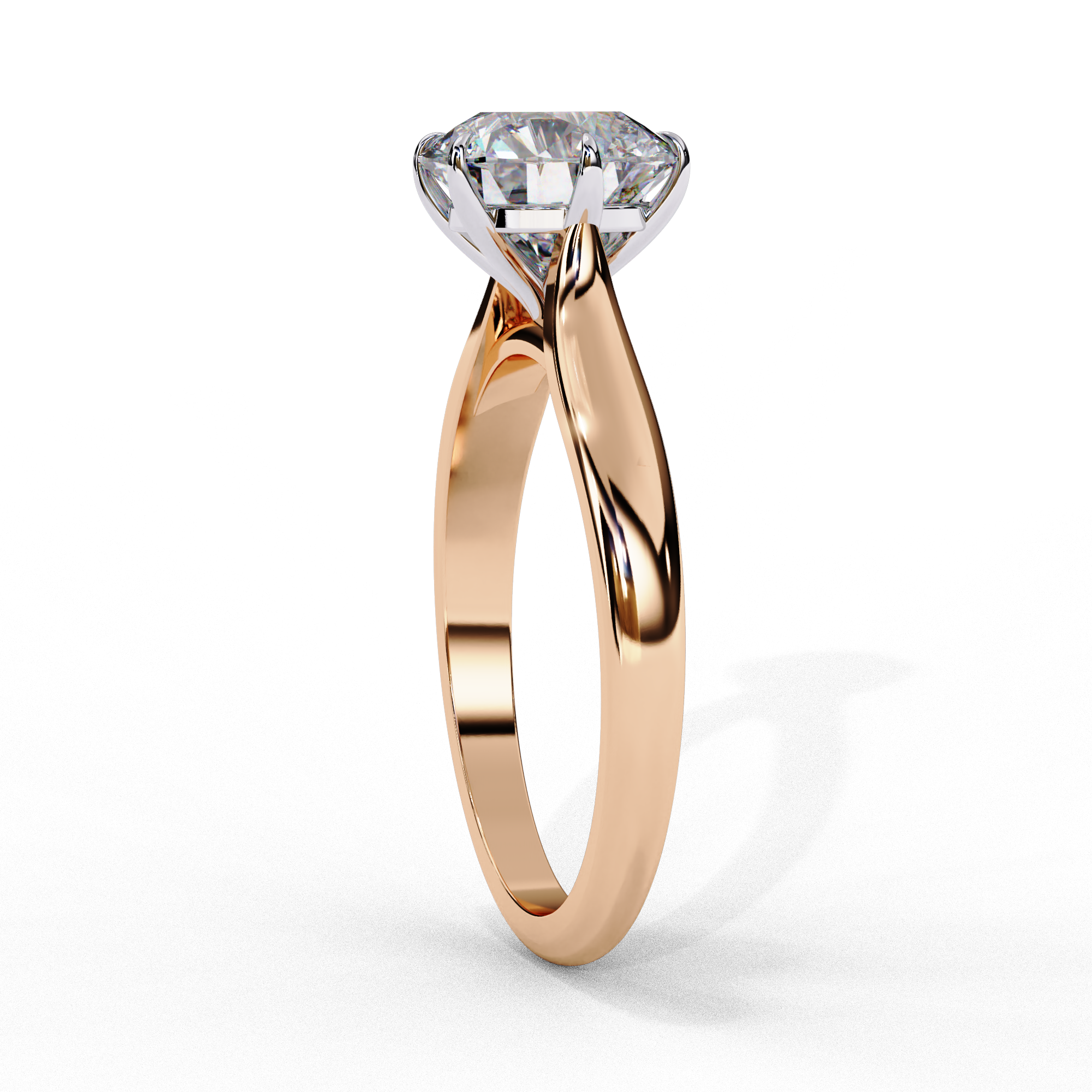 Gold Round Cut Diamond Solitaire Ring