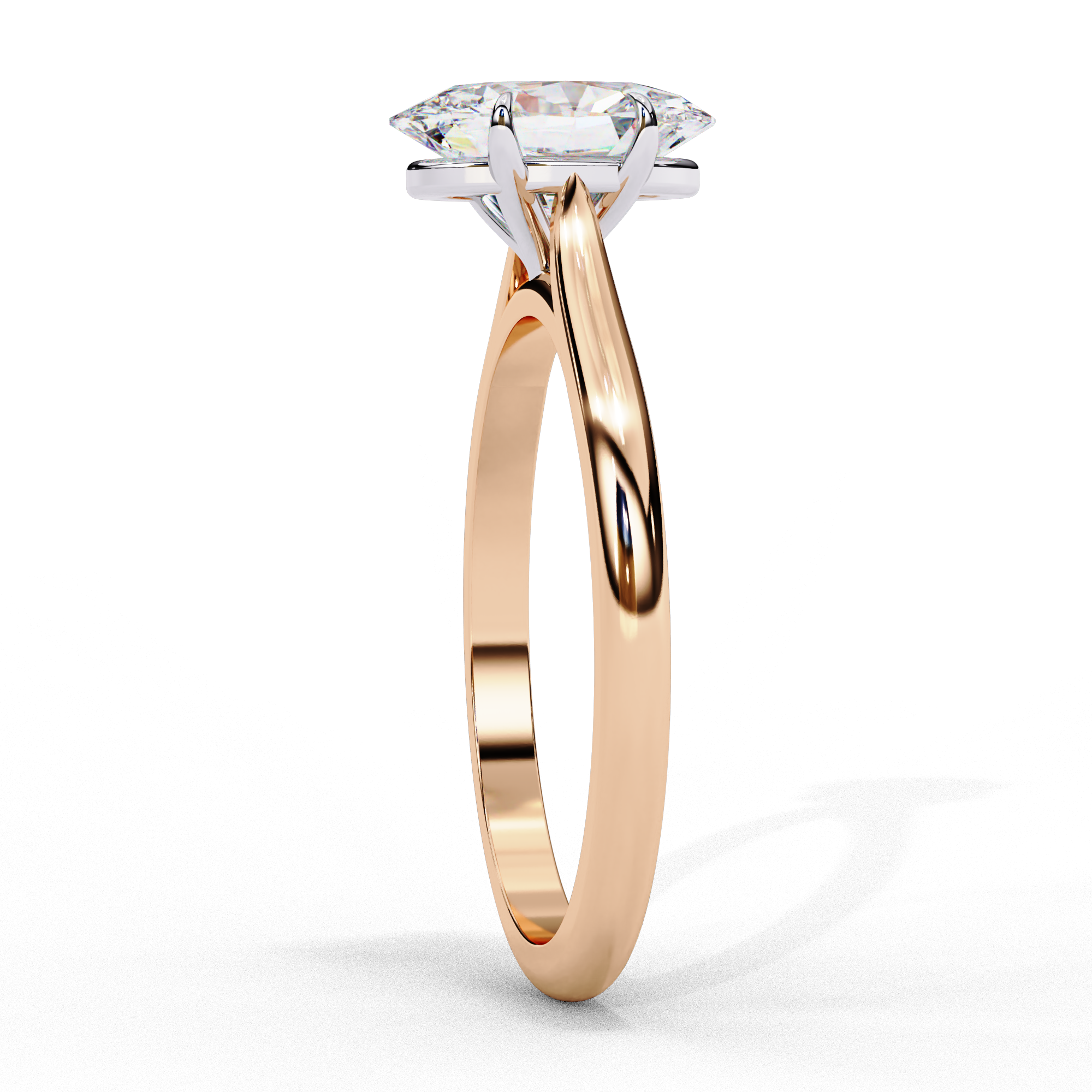 Gold Oval Cut Diamond Solitaire Ring