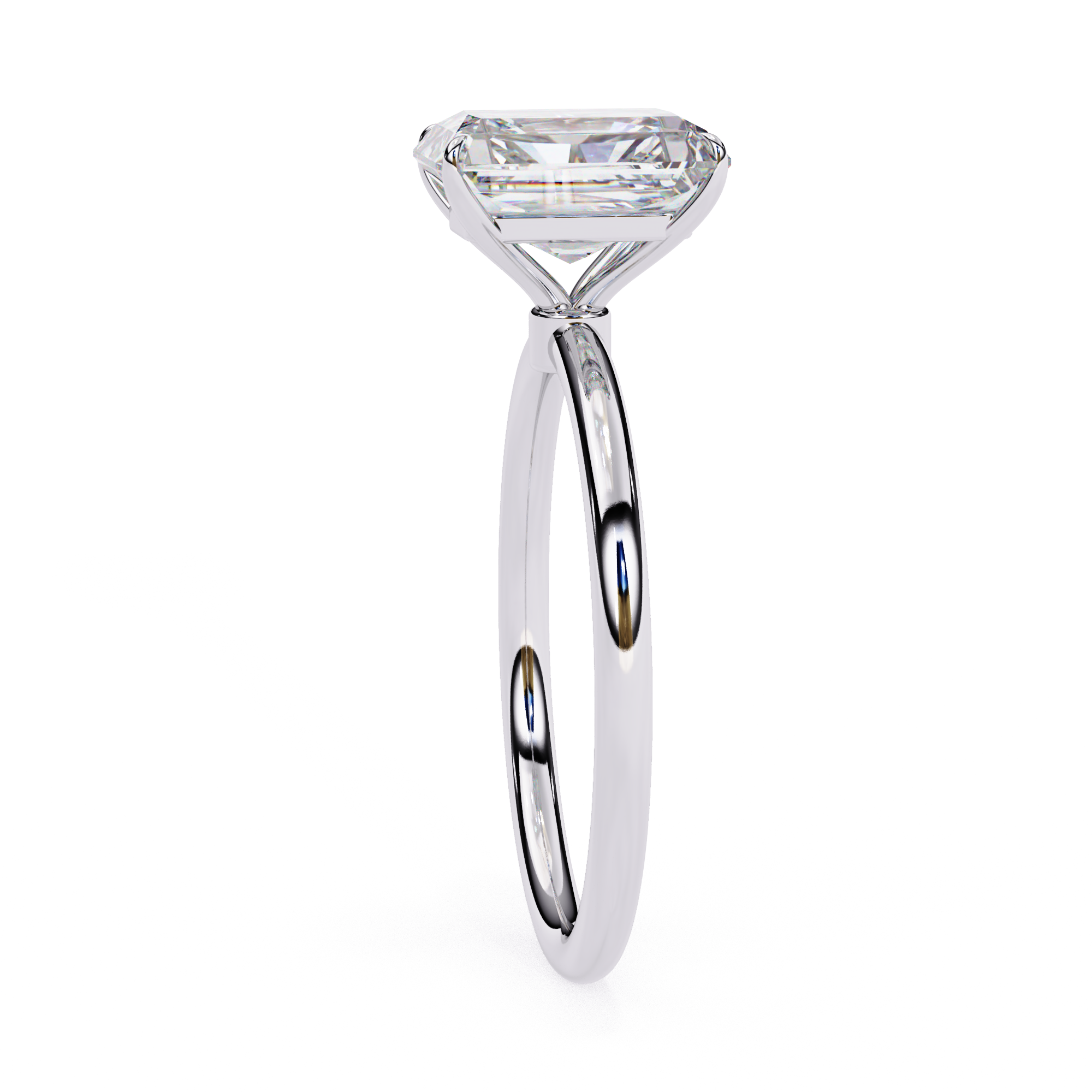 Gold Radiant Cut Diamond Solitaire Ring