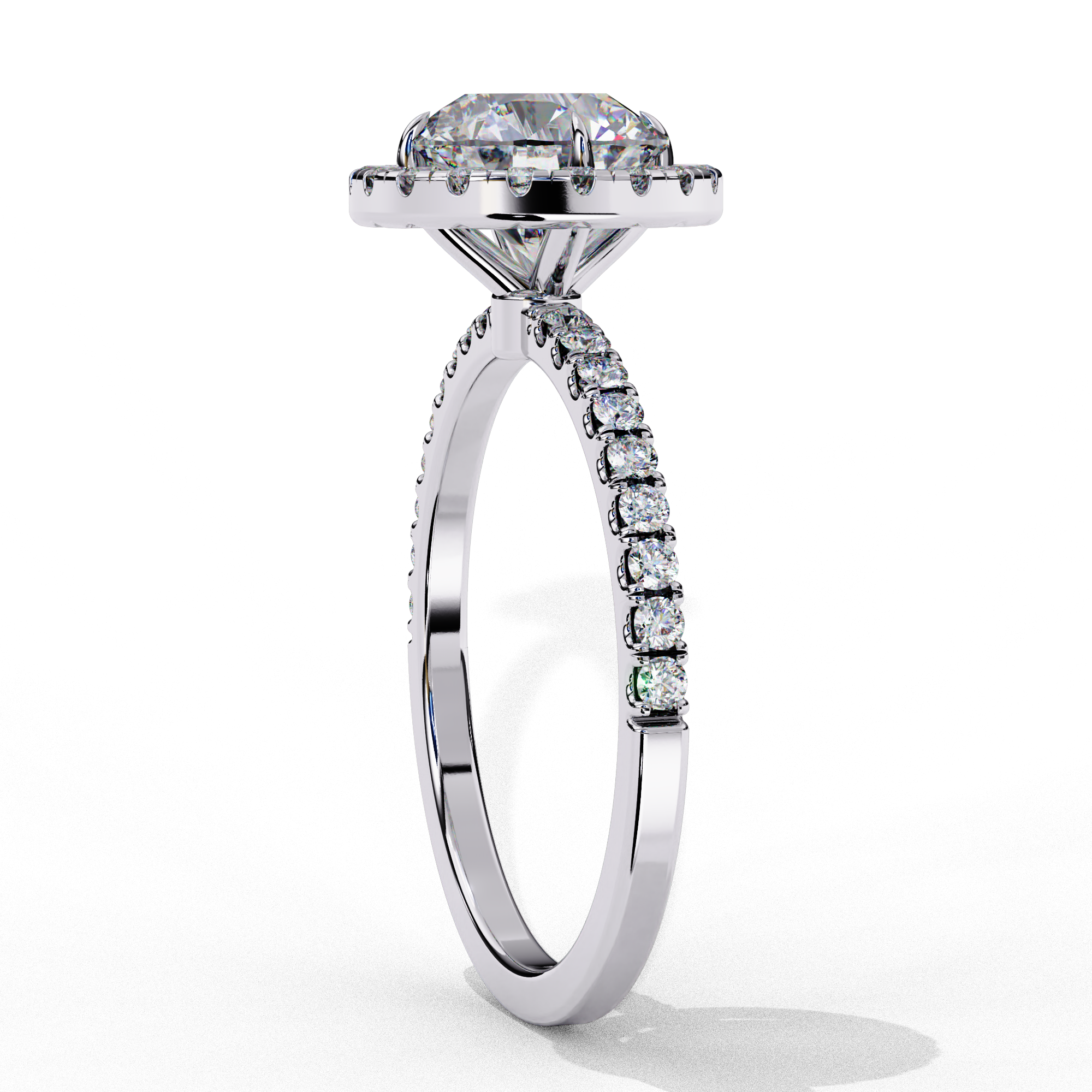 Gold Round Cut Diamond Halo Ring