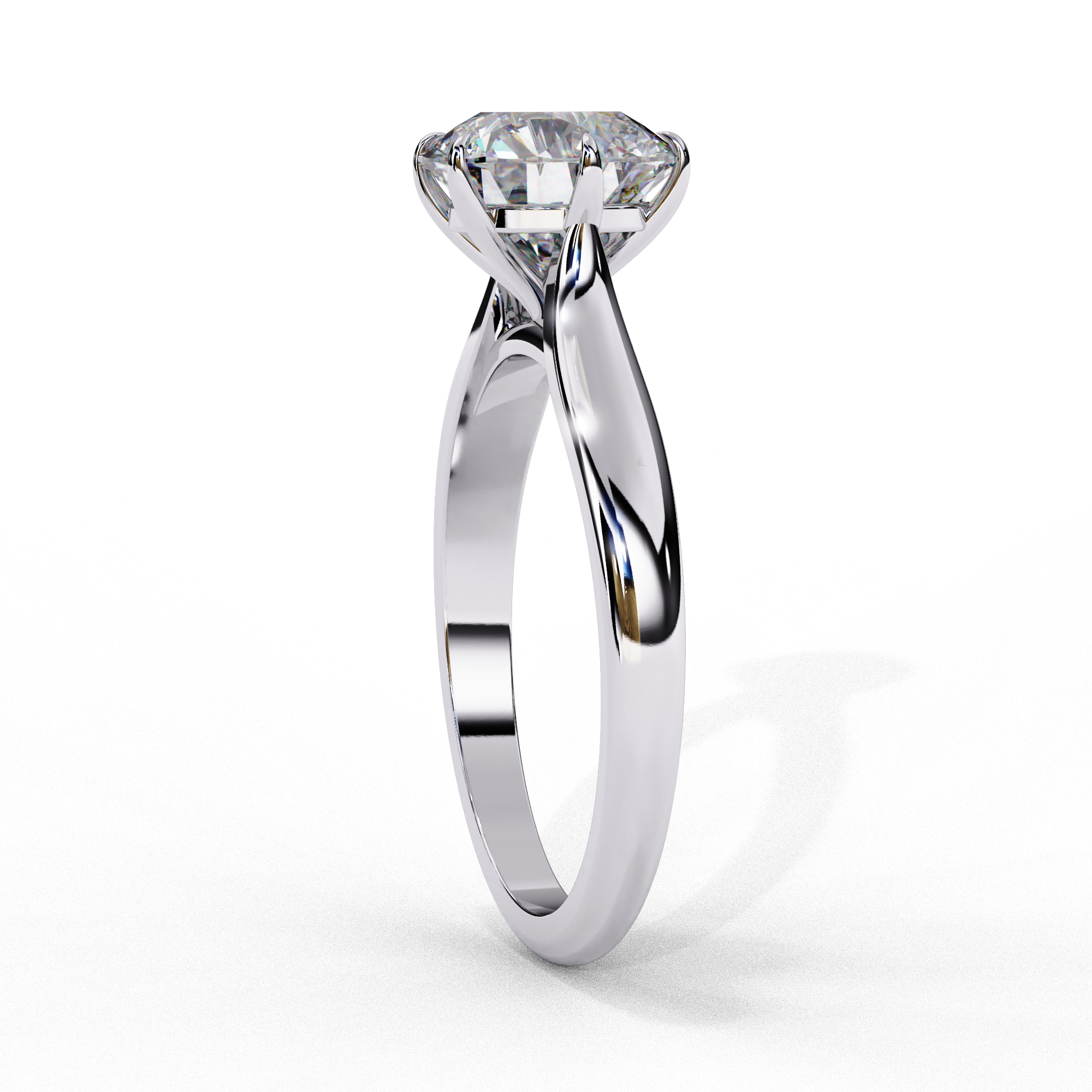 Gold Round Cut Diamond Solitaire Ring