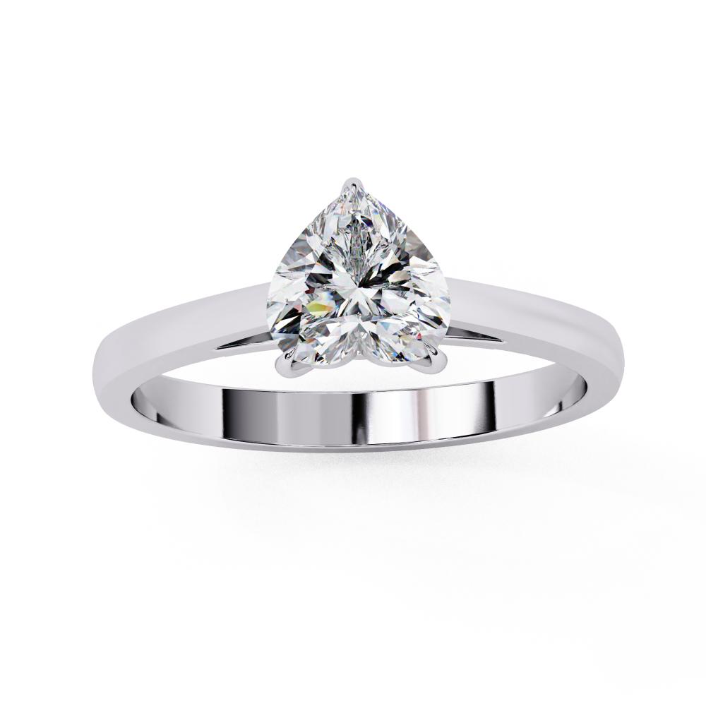 Heart-Cut Diamond Solitaire Engagement Ring in Gold