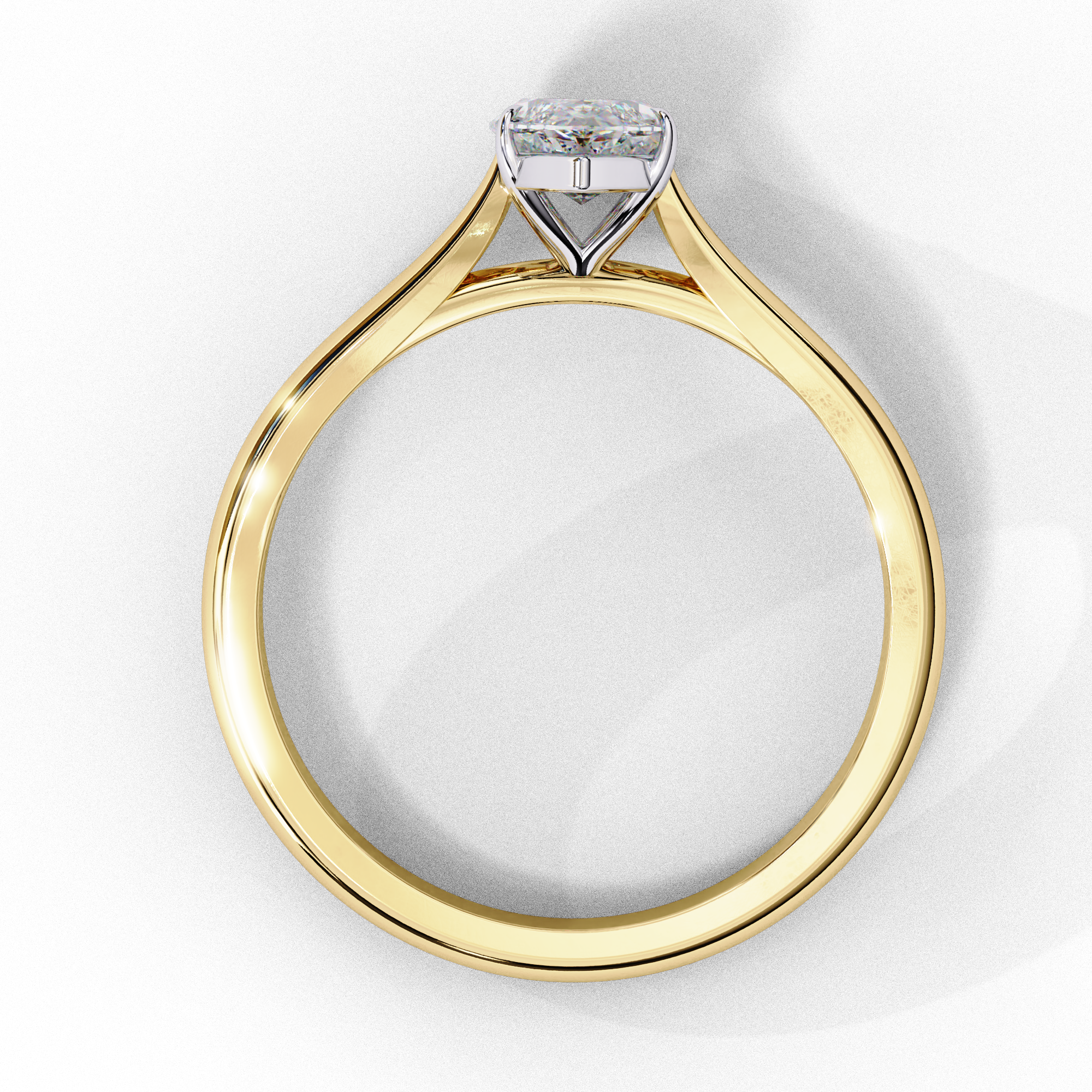 Gold Marquise Cut Diamond Solitaire Ring