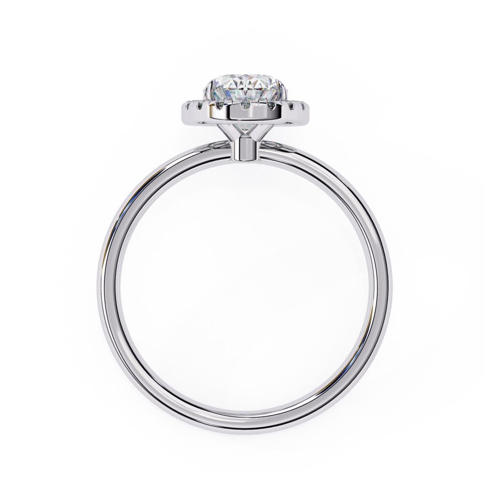 Oval-Cut Diamond with Round Brilliant Halo Ring in Gold