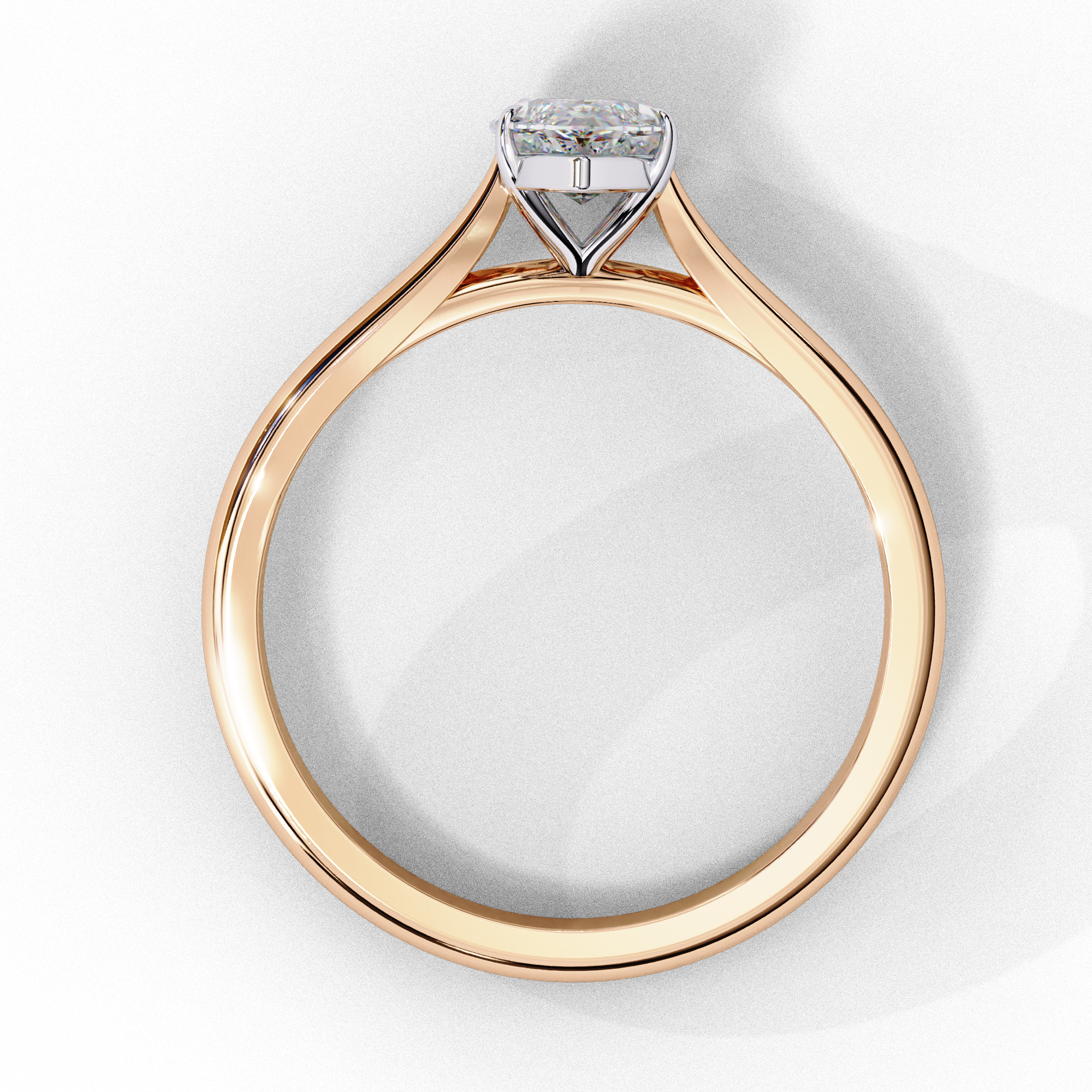 Gold Marquise Cut Diamond Solitaire Ring