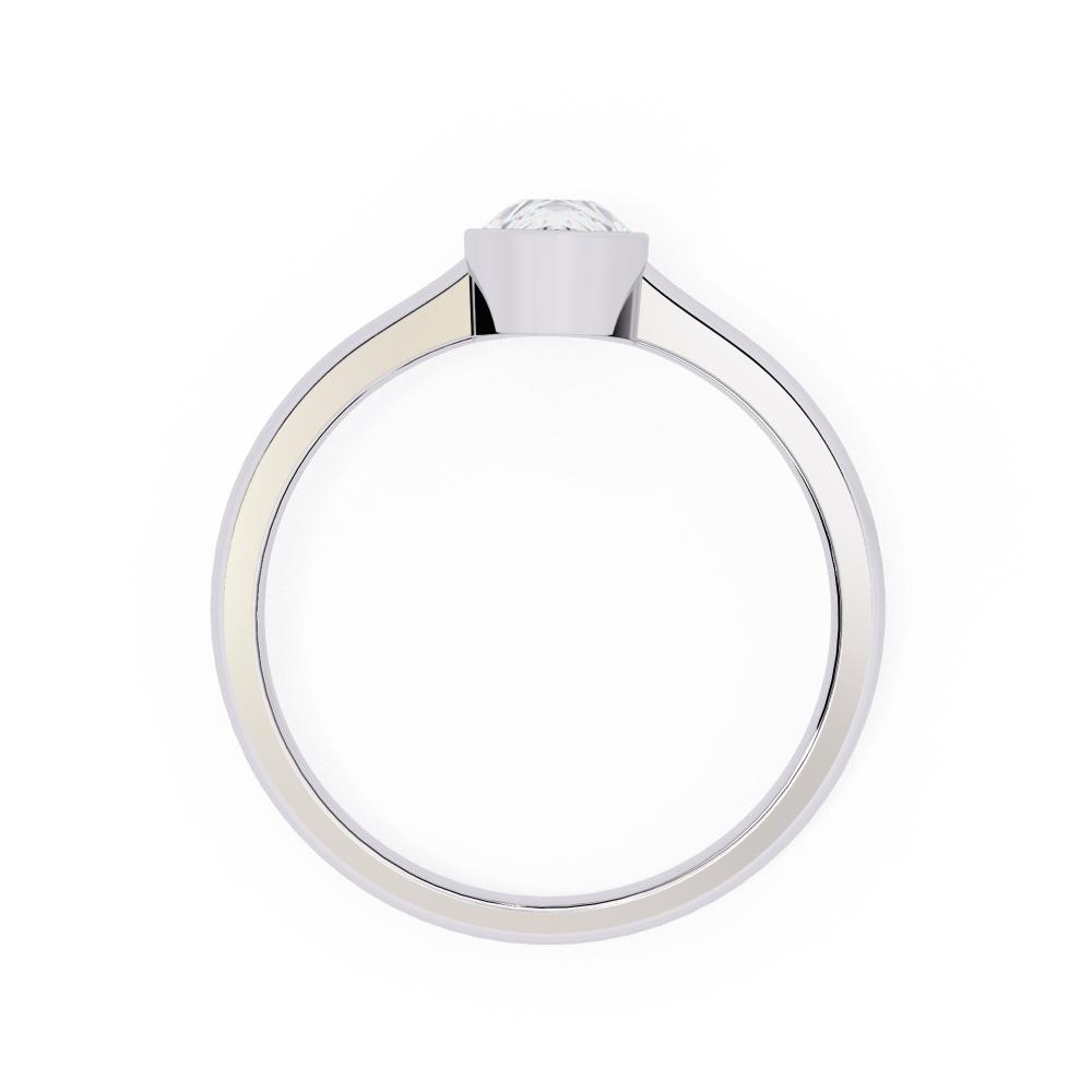 Bezel Floating Pear Solitaire Engagement Ring in Gold