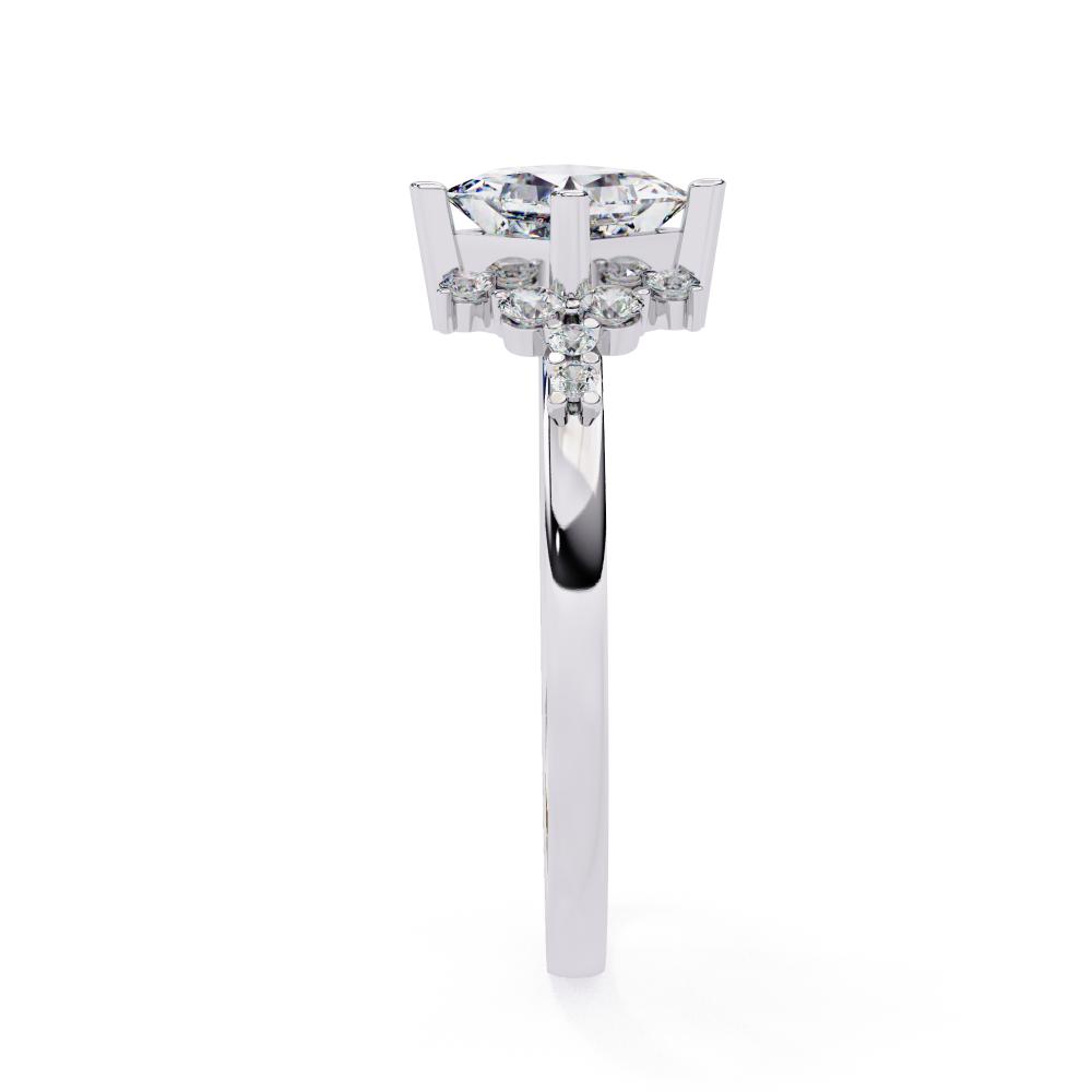 Princess Cut Diamond Floral Cluster Ring in Gold