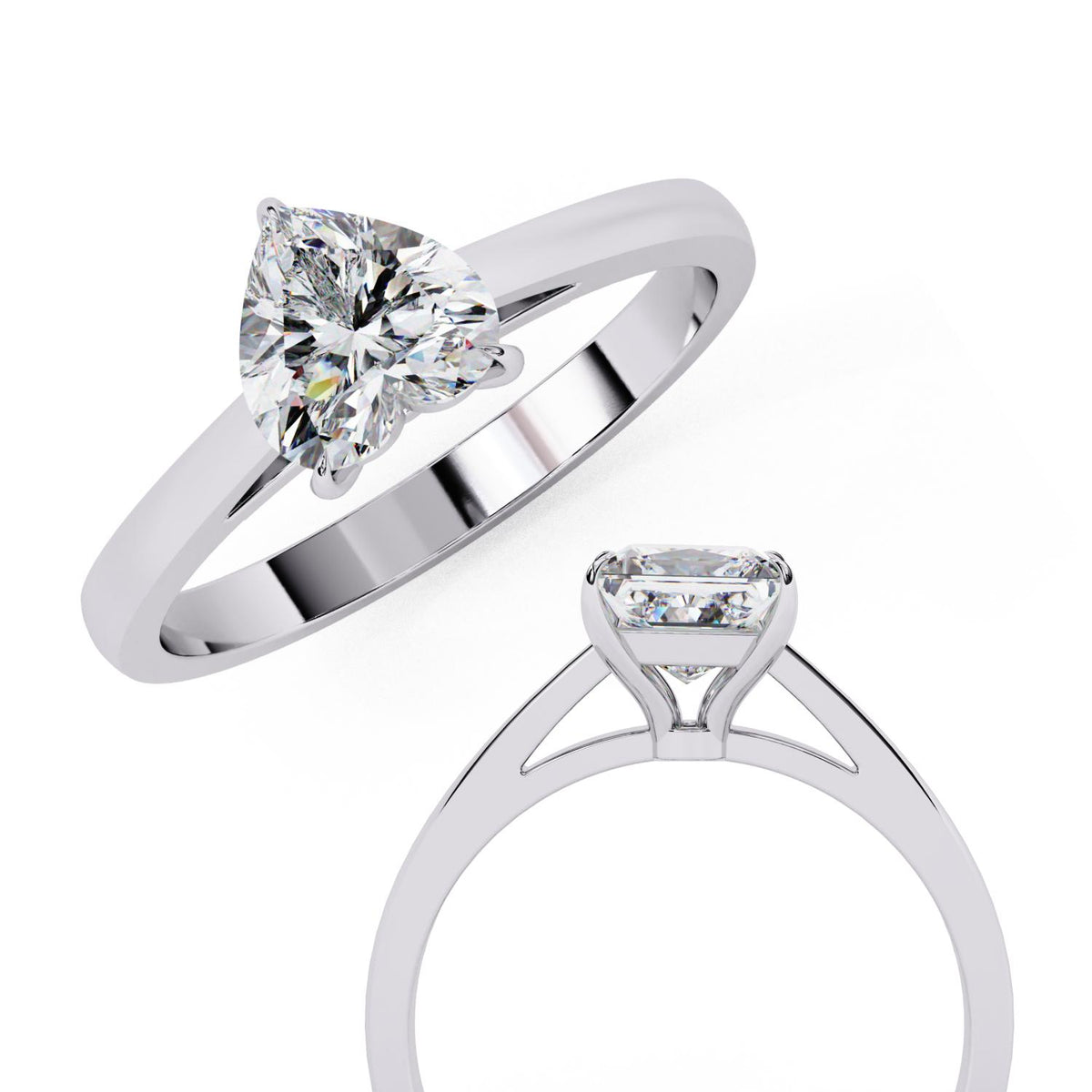 Heart-Cut Diamond Solitaire Engagement Ring in Gold