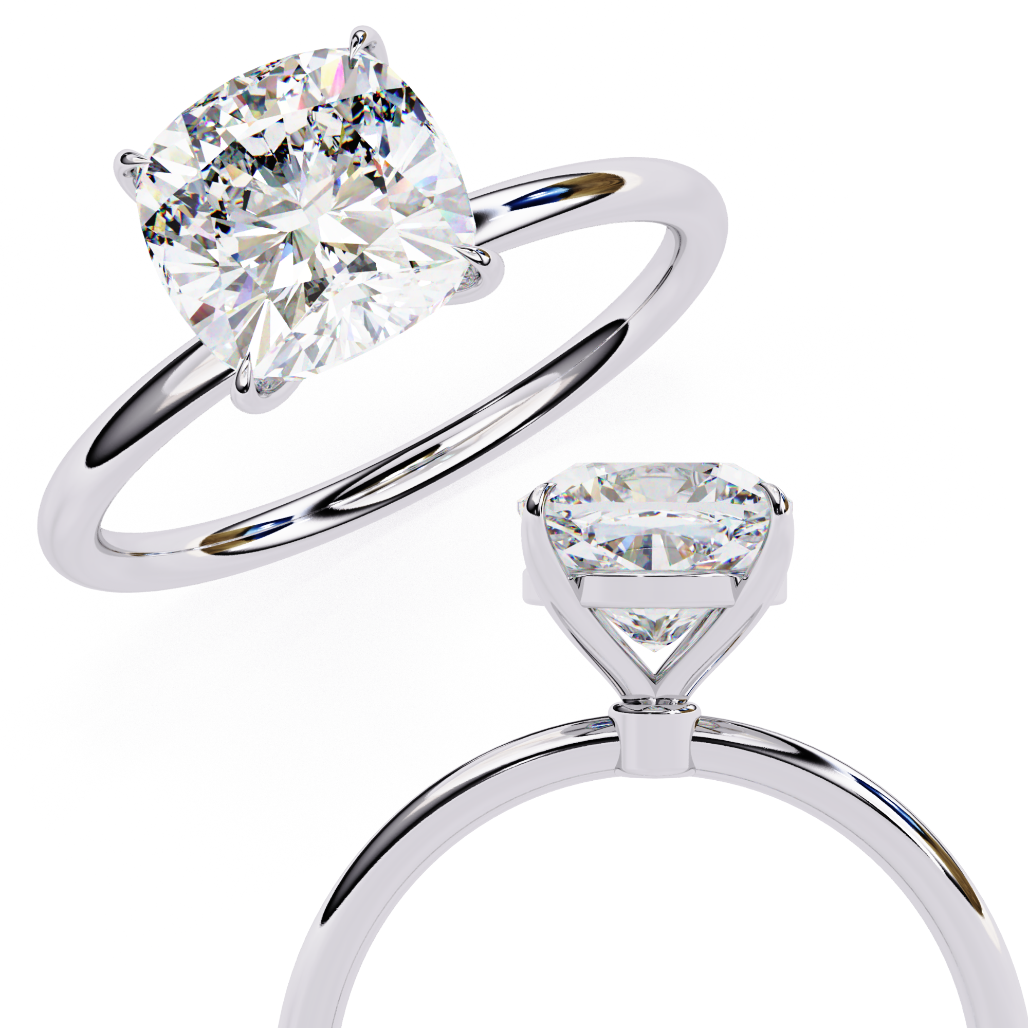Timeless Cushion-Cut Diamond Engagement Ring Gold
