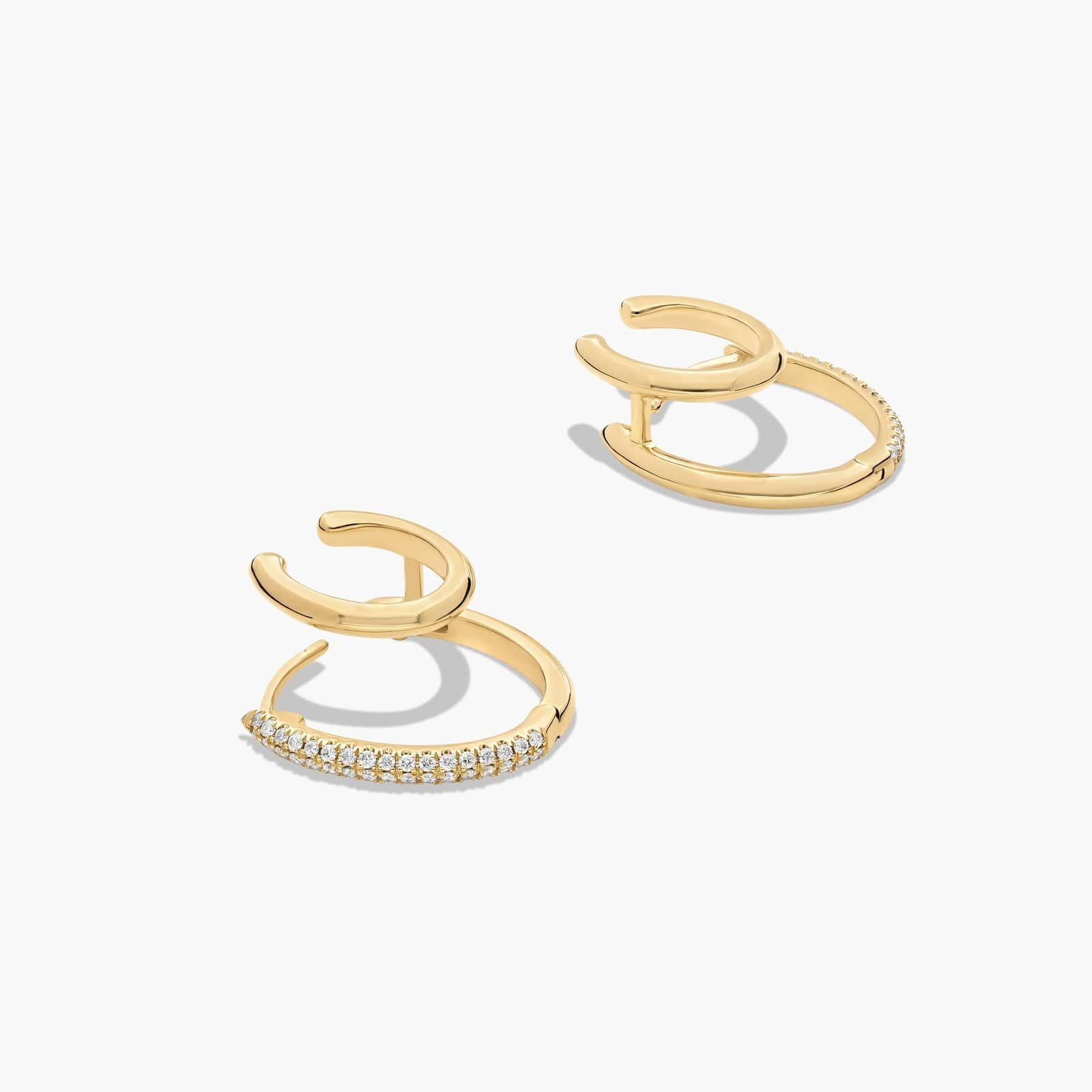 Double Row Diamond Climber Huggies Hoops