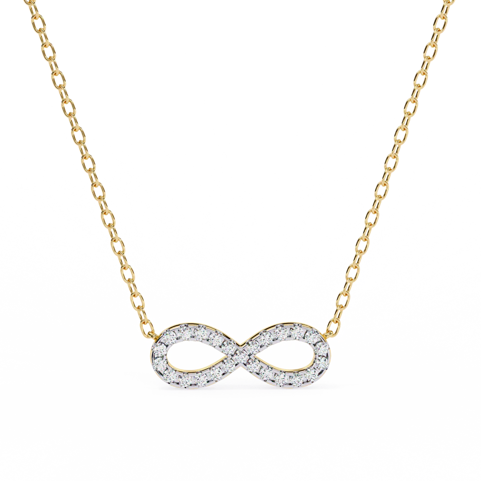 Elegant Gold Infinity 21 Diamond Pendant