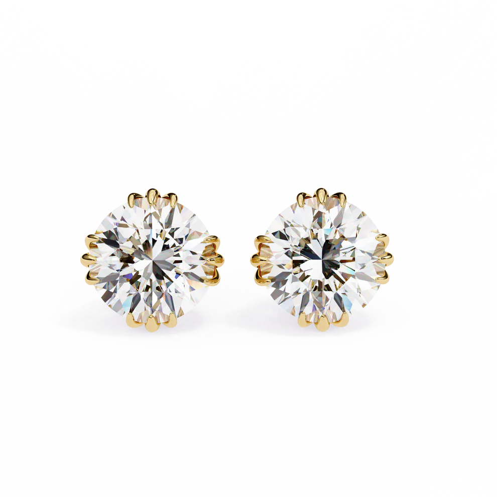 Golden Grace 12-Prong Studs