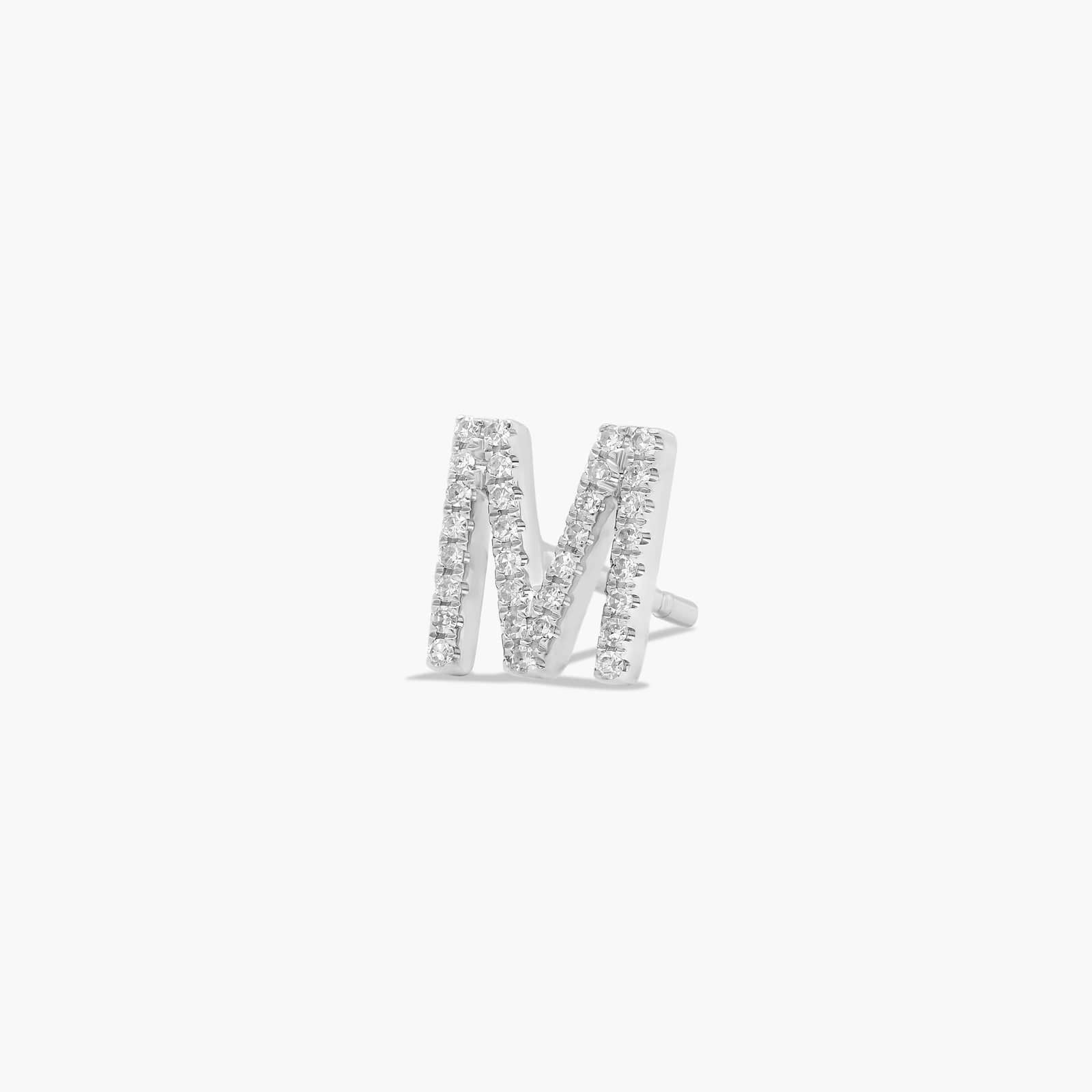 Pavé M Initial Stud Earrings