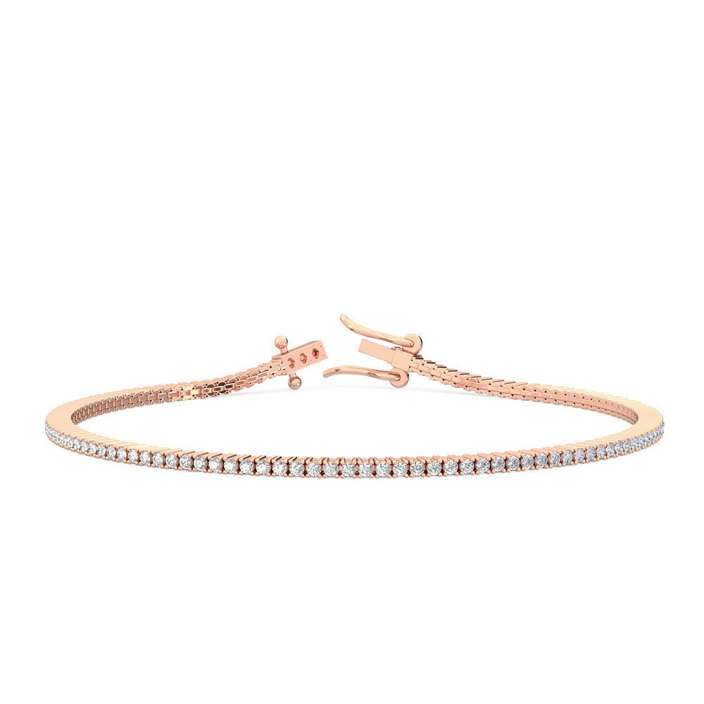 2.5ct Round-Shaped Diamond Tennis Bracelet in Gold