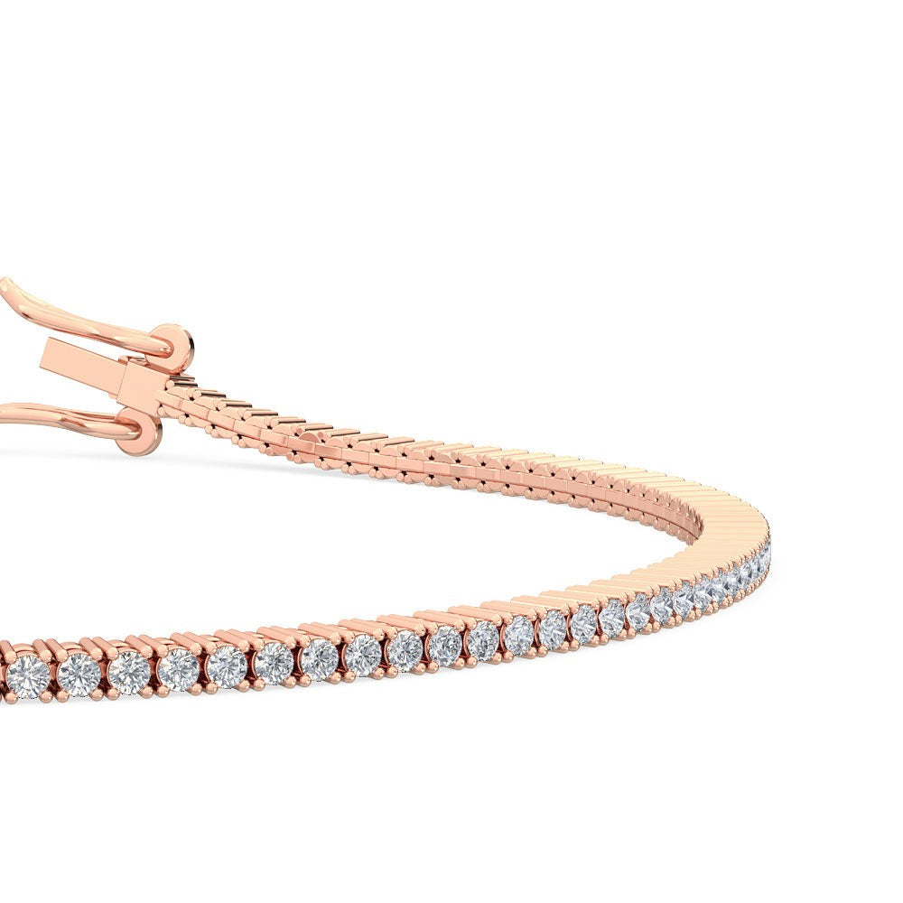 2.5ct Round-Shaped Diamond Tennis Bracelet in Gold