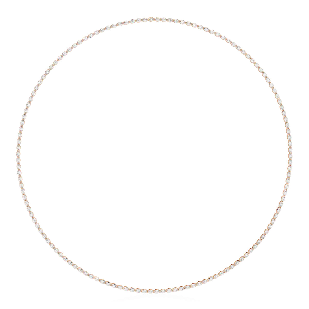 Oval Diamond Tennis Necklace in Gold
