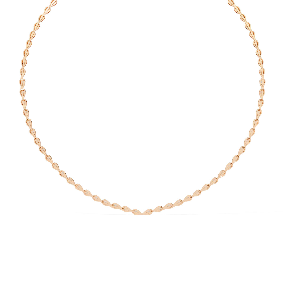 Pear Shape Diamond Tennis Necklace in Gold