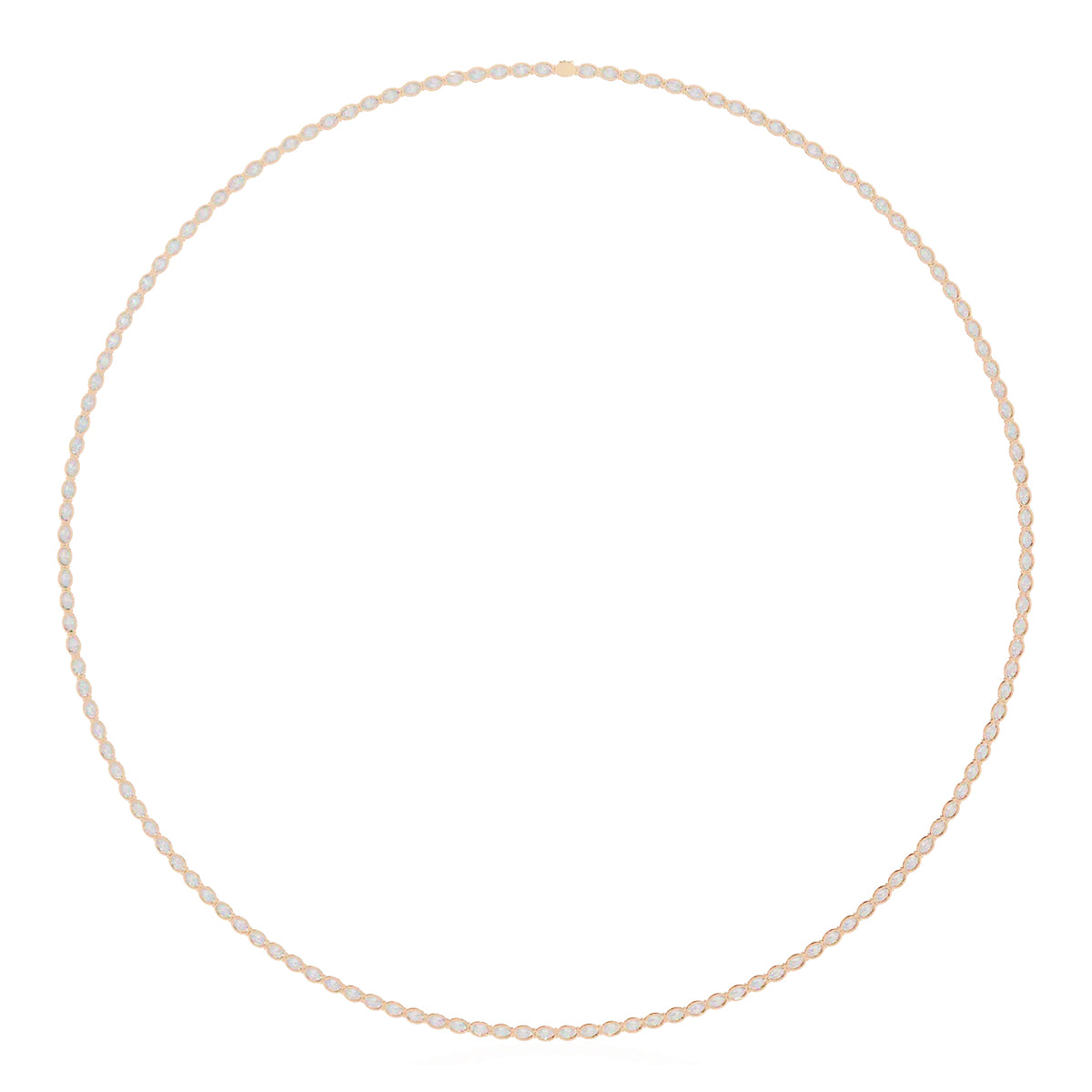 Oval Diamond Tennis Necklace in Gold