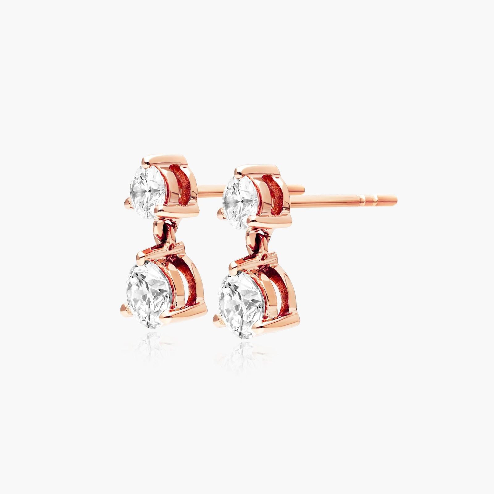 Rose Gold Diamond Drop Studs