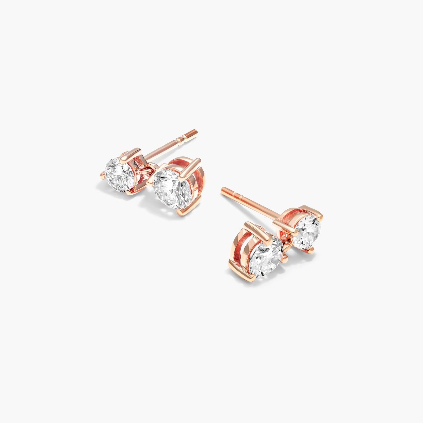 Rose Gold Diamond Drop Studs