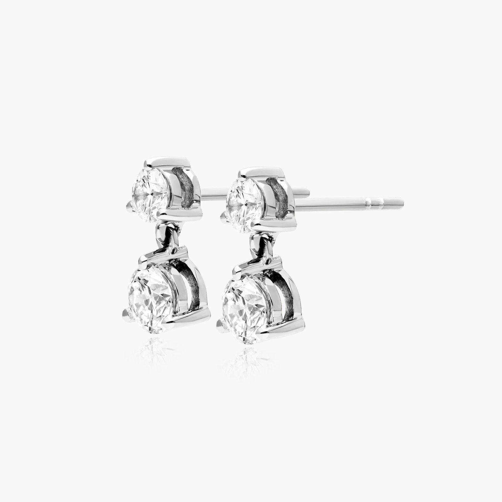 Rose Gold Diamond Drop Studs