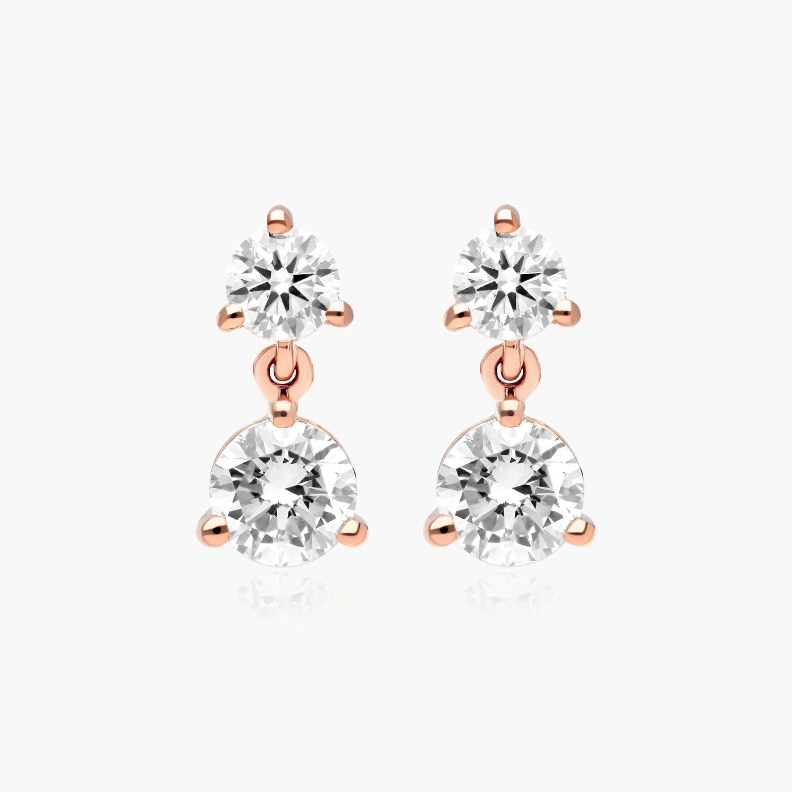 Rose Gold Diamond Drop Studs