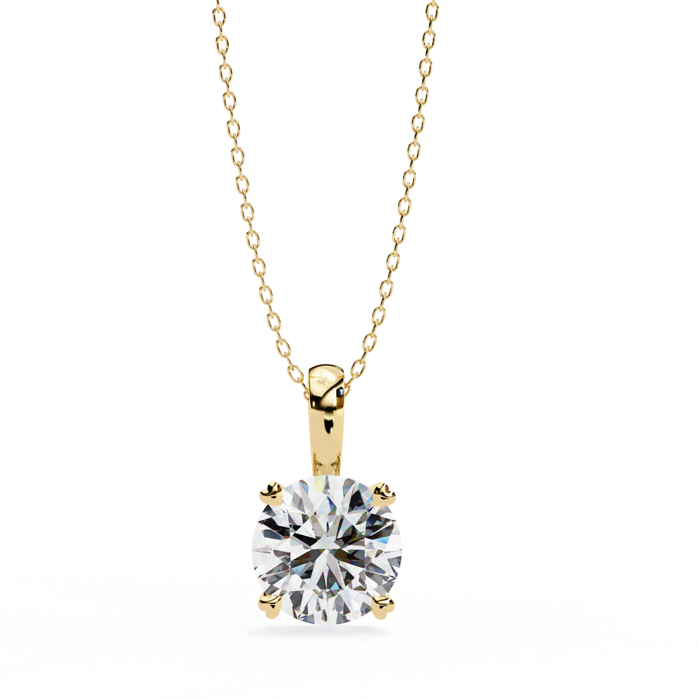 Solitaire Open-Prong Setting Brilliant-Cut Diamond Pendant