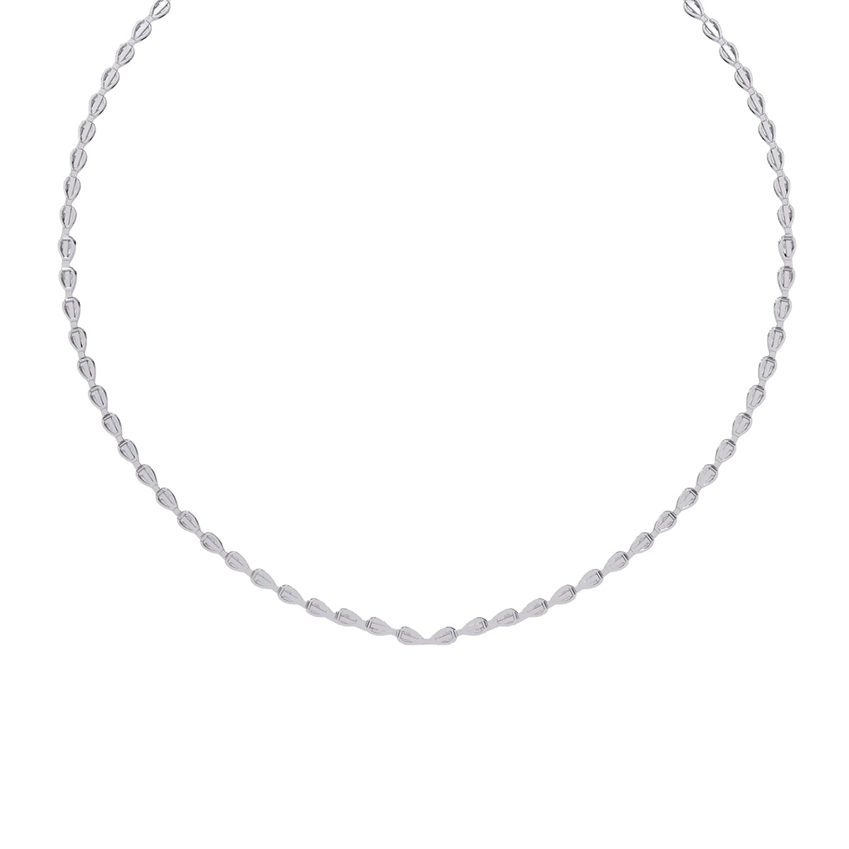 Pear Shape Diamond Tennis Necklace in Gold