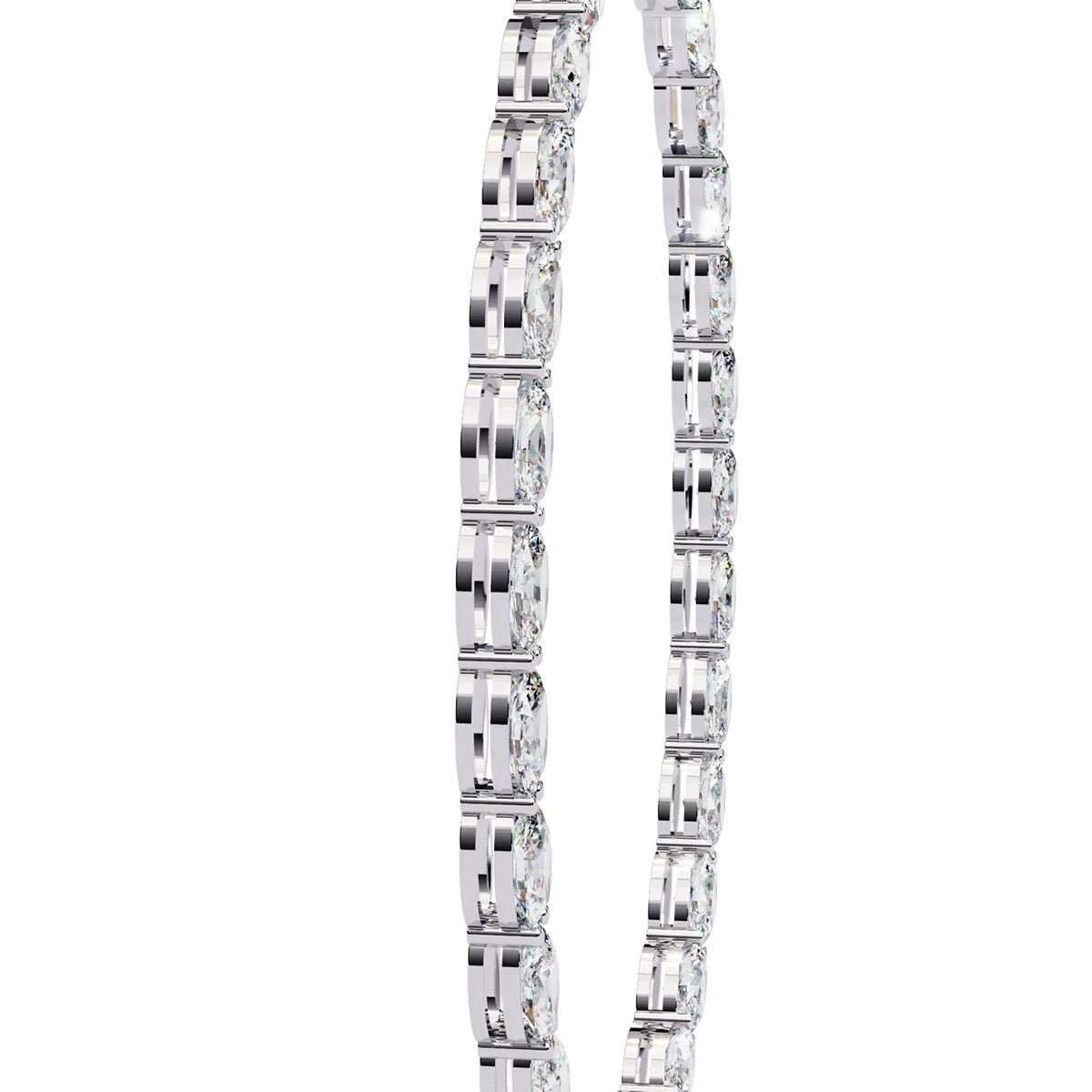 Oval Diamond Tennis Necklace in Gold