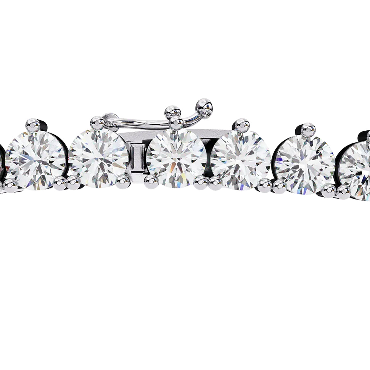 Round Diamond Tennis Necklace in Gold