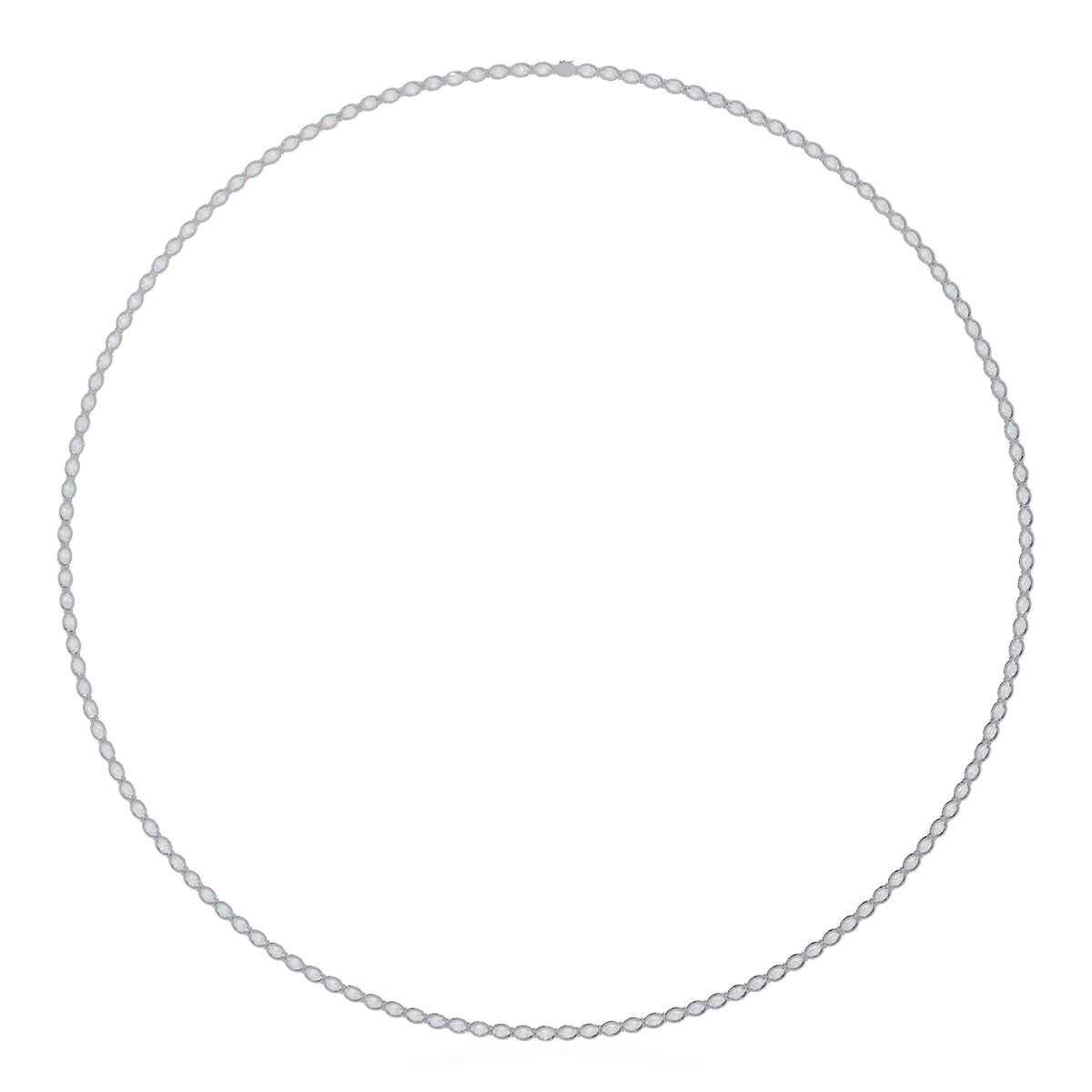 Oval Diamond Tennis Necklace in Gold