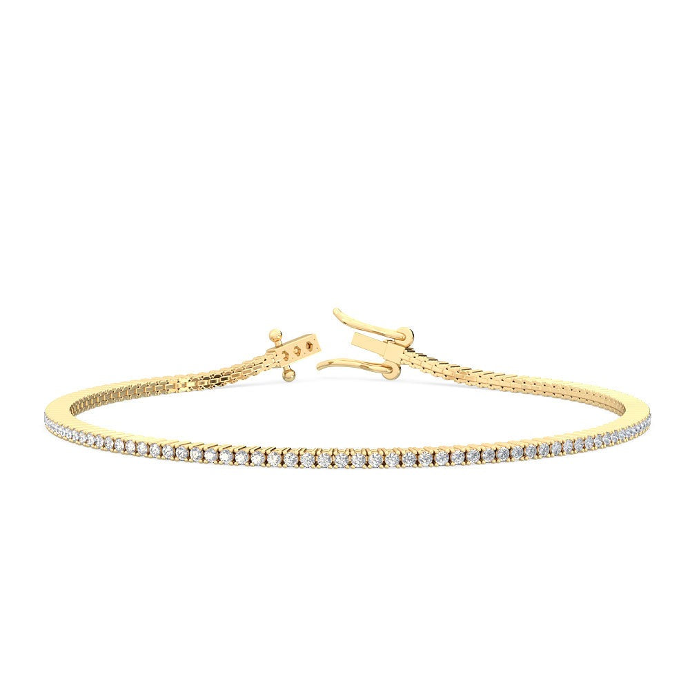 2.5ct Round-Shaped Diamond Tennis Bracelet in Gold