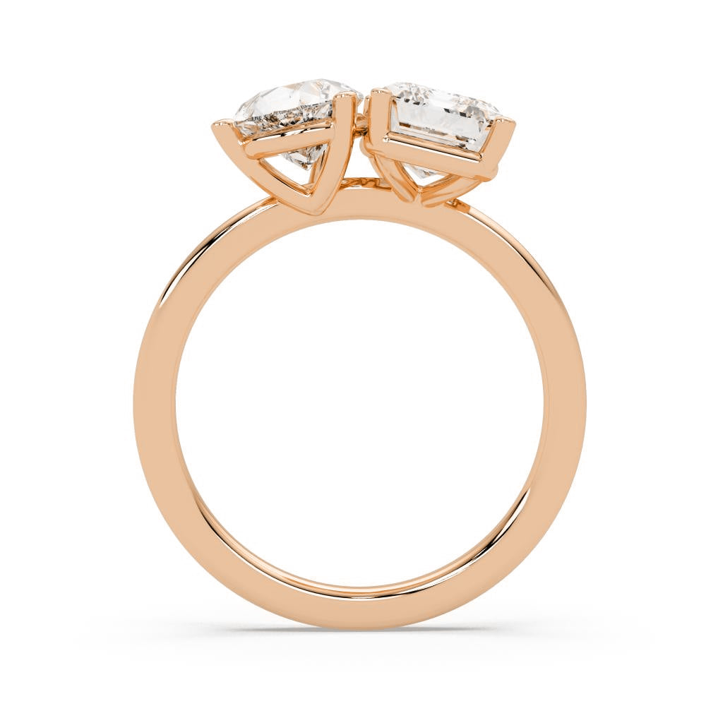 Emerald & Pear With Toi Et Moi Engagement Ring in Gold